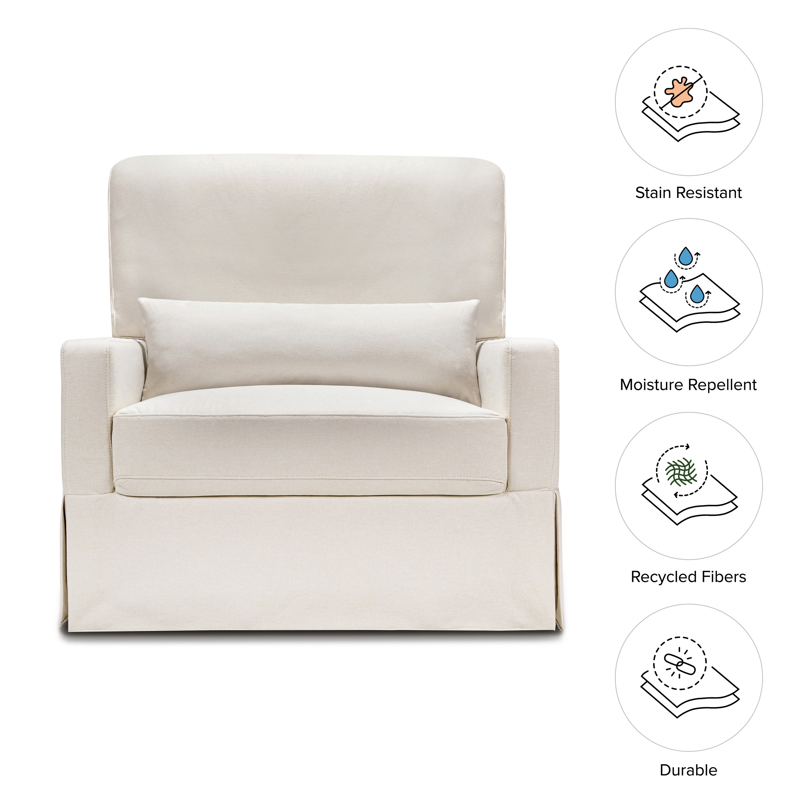 Namesake Crawford Pillowback Chair and a Half Comfort Swivel Glider