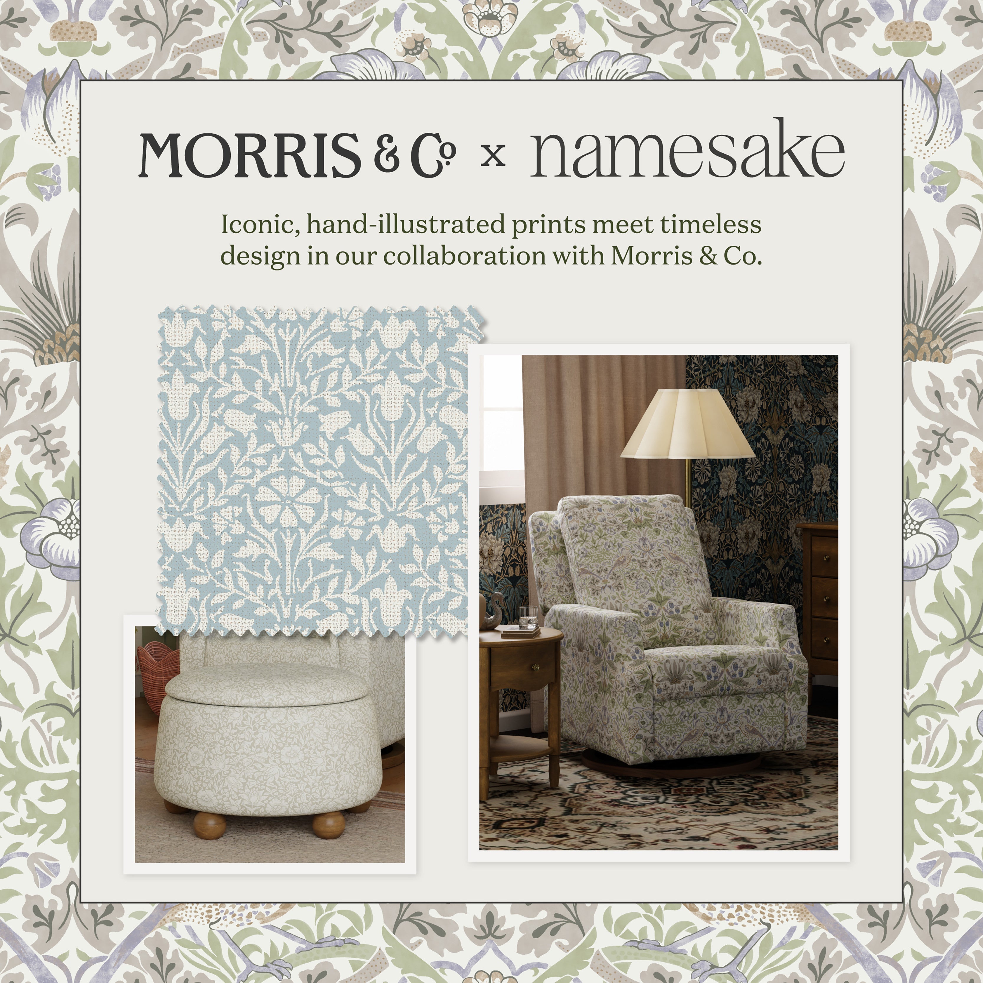 Morris & Co. x Namesake Tuffet Storage Ottoman