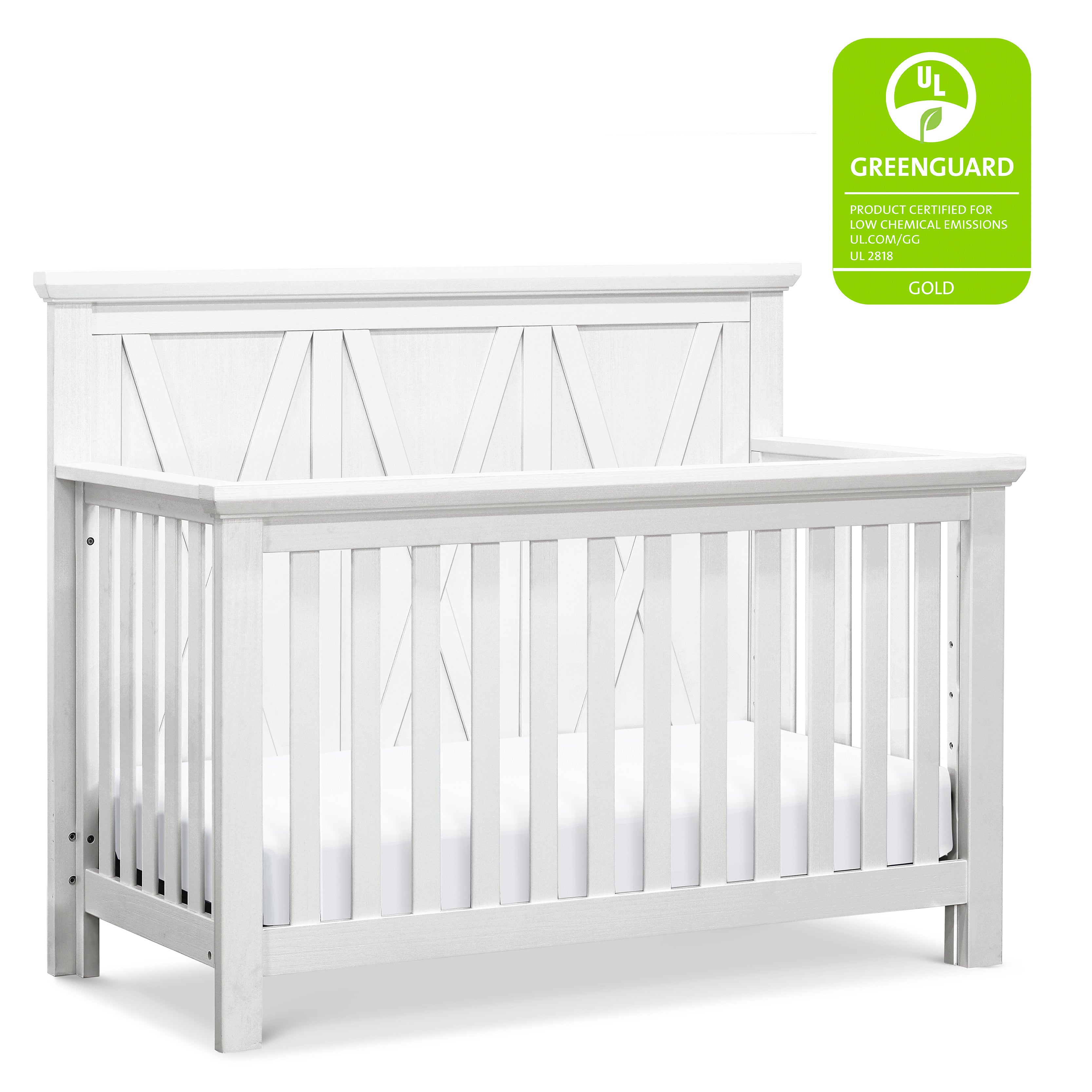 B14501LW,Monogram by Namesake,Emory Farmhouse 4-in-1 Convertible Crib in Linen White