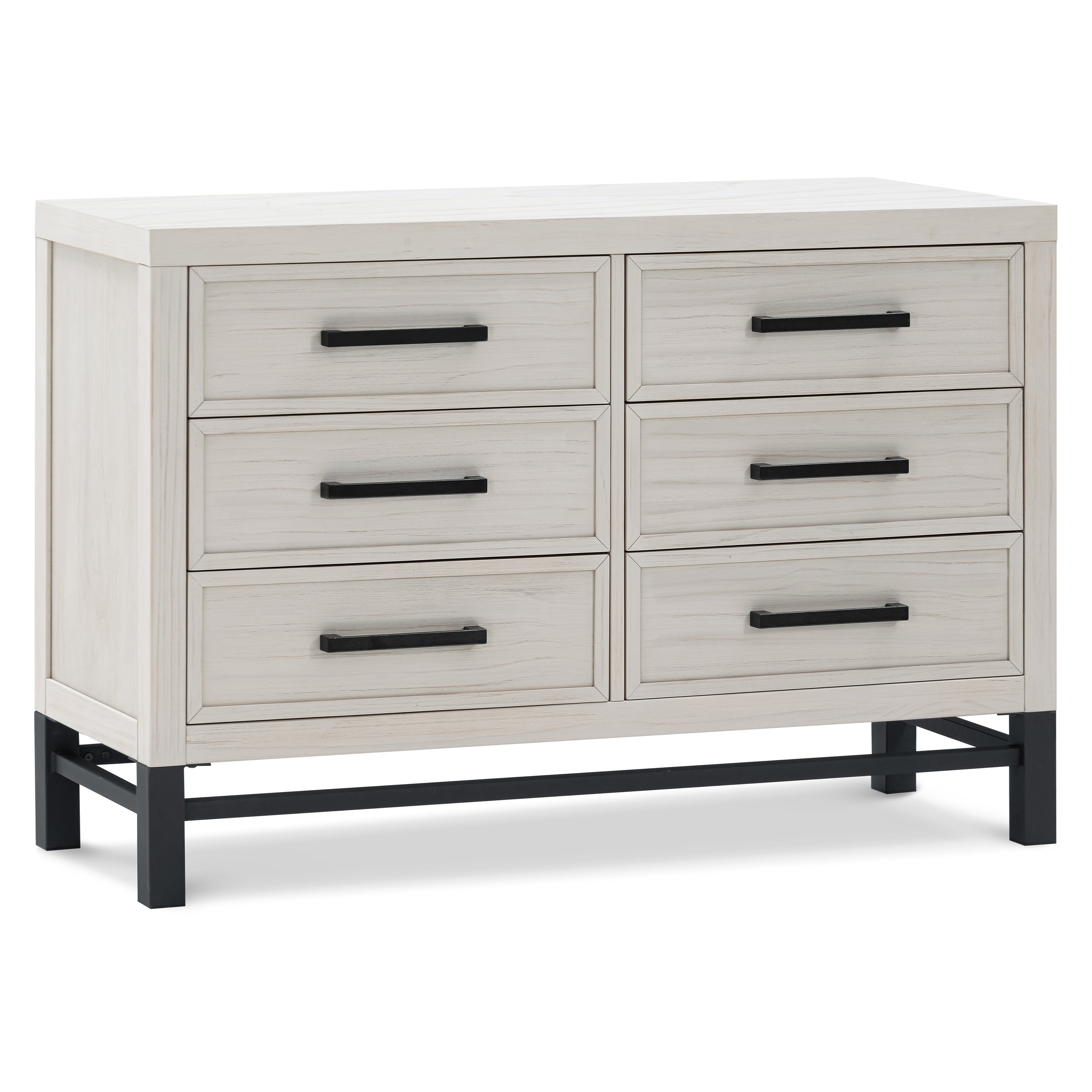 B25816WDF,Monogram by Namesake,Newbern 6-Drawer Assembled Dresser in White Driftwood