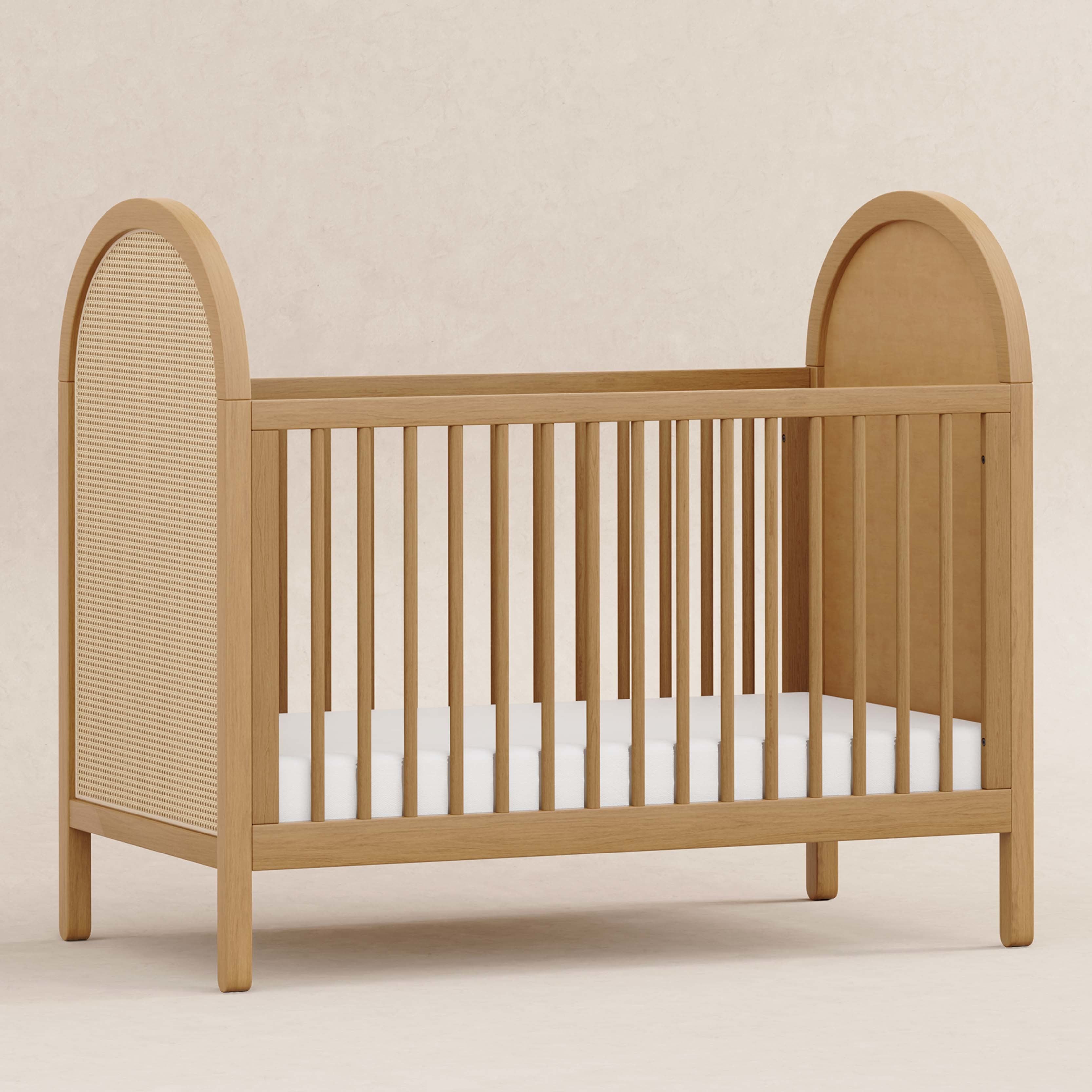 M25601HYNC,Babyletto,Bondi Cane 3-in-1 Convertible Crib w/Toddler Bed Kit in Honey with Natural Cane