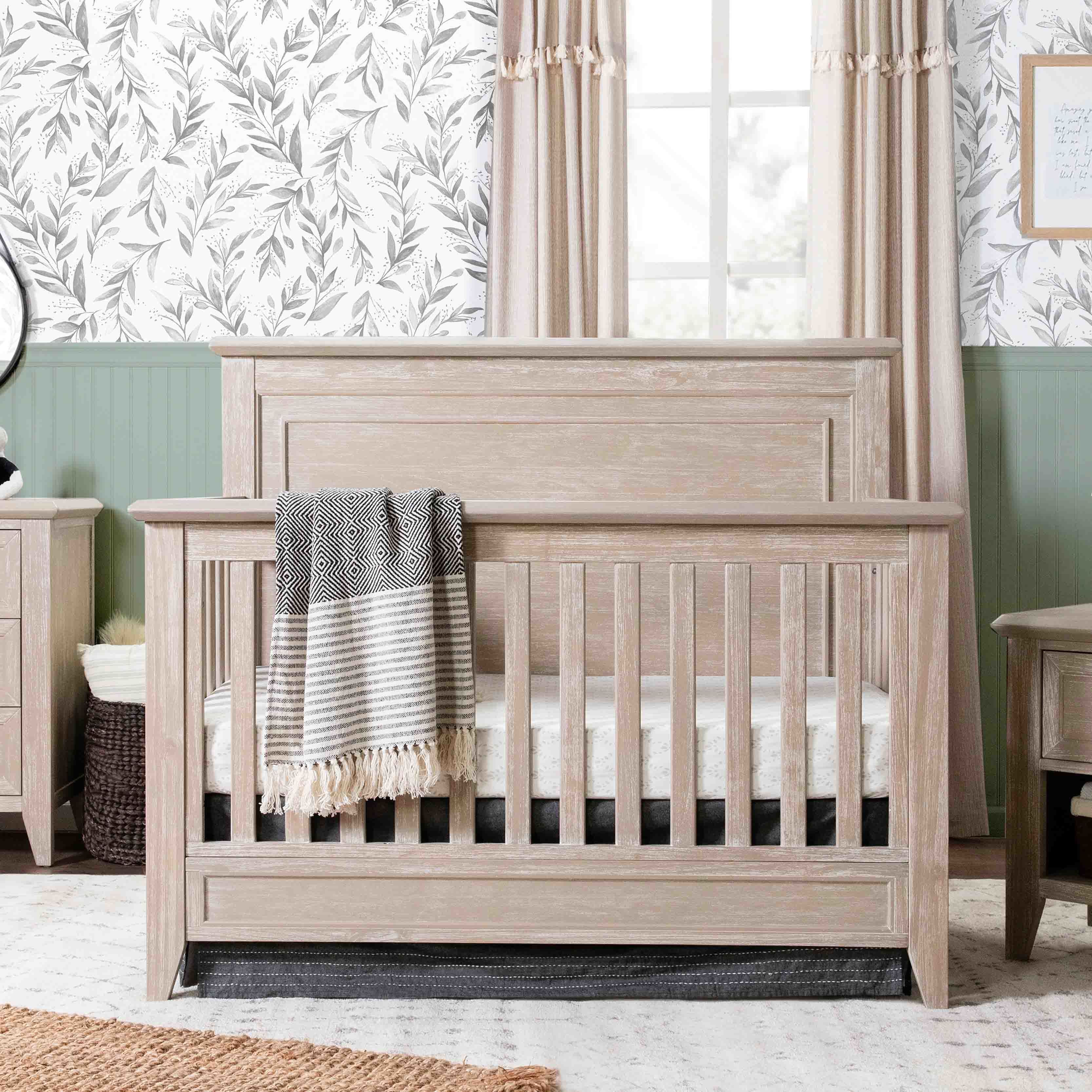 Monogram by Namesake Beckett Rustic 4-in-1  Convertible Flat Top Crib