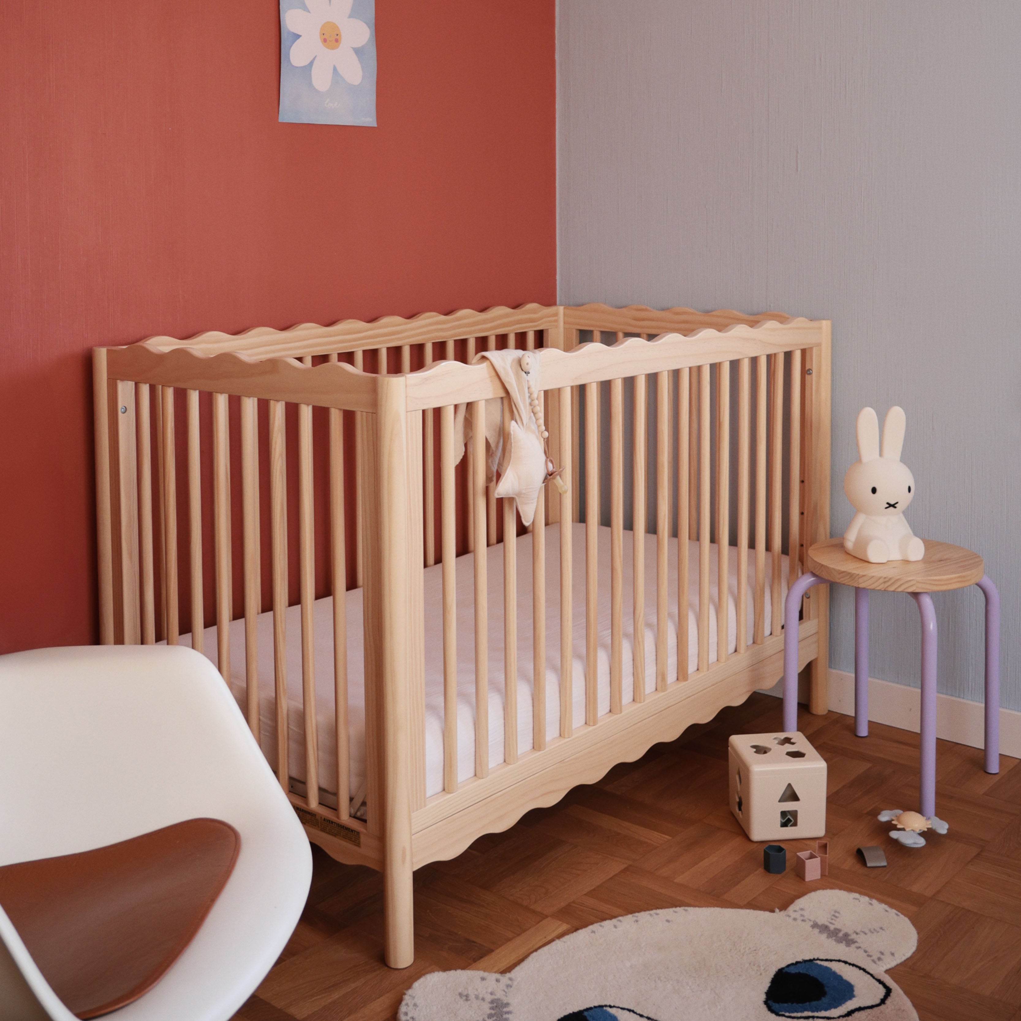 Babyletto x Mushie Swell 4-in-1 Convertible Crib with Toddler Bed Conversion Kit