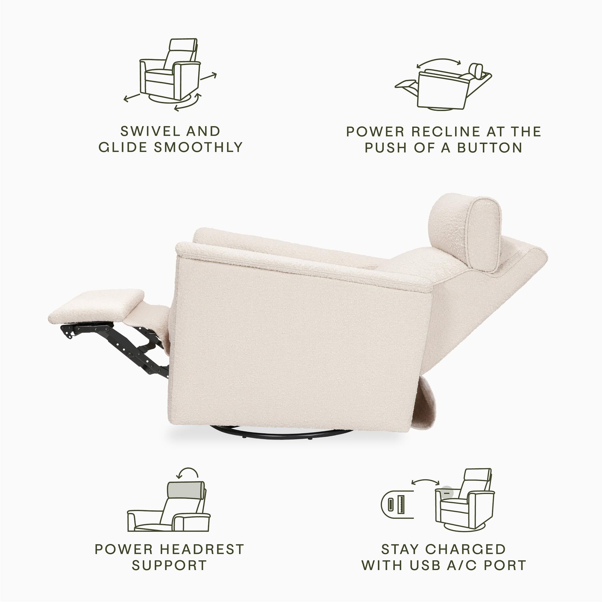 Namesake Willa Plus Power Glider Recliner + Power Headrest