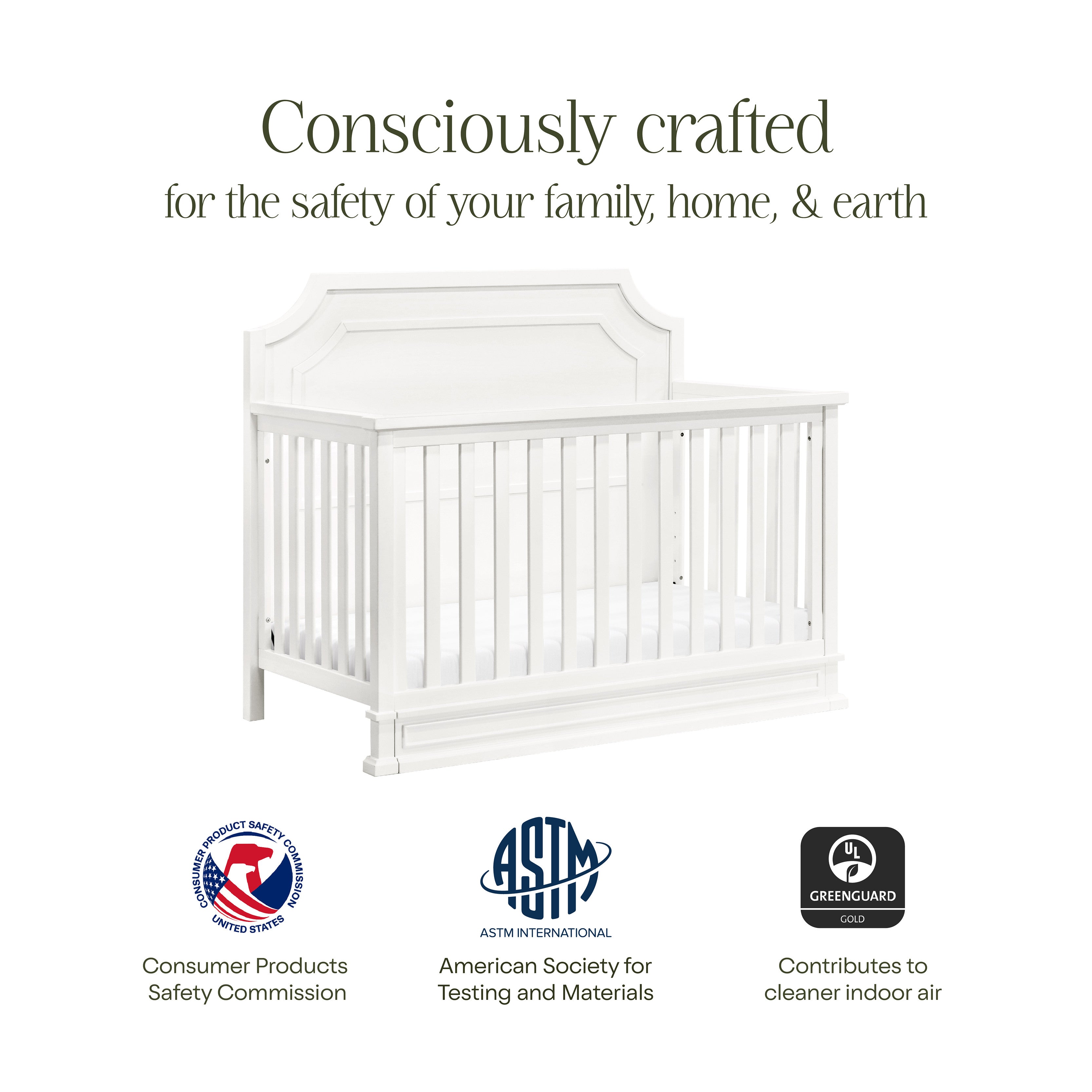 M10701RW,Namesake,Emma Regency 4-in-1 Convertible Crib in Warm White