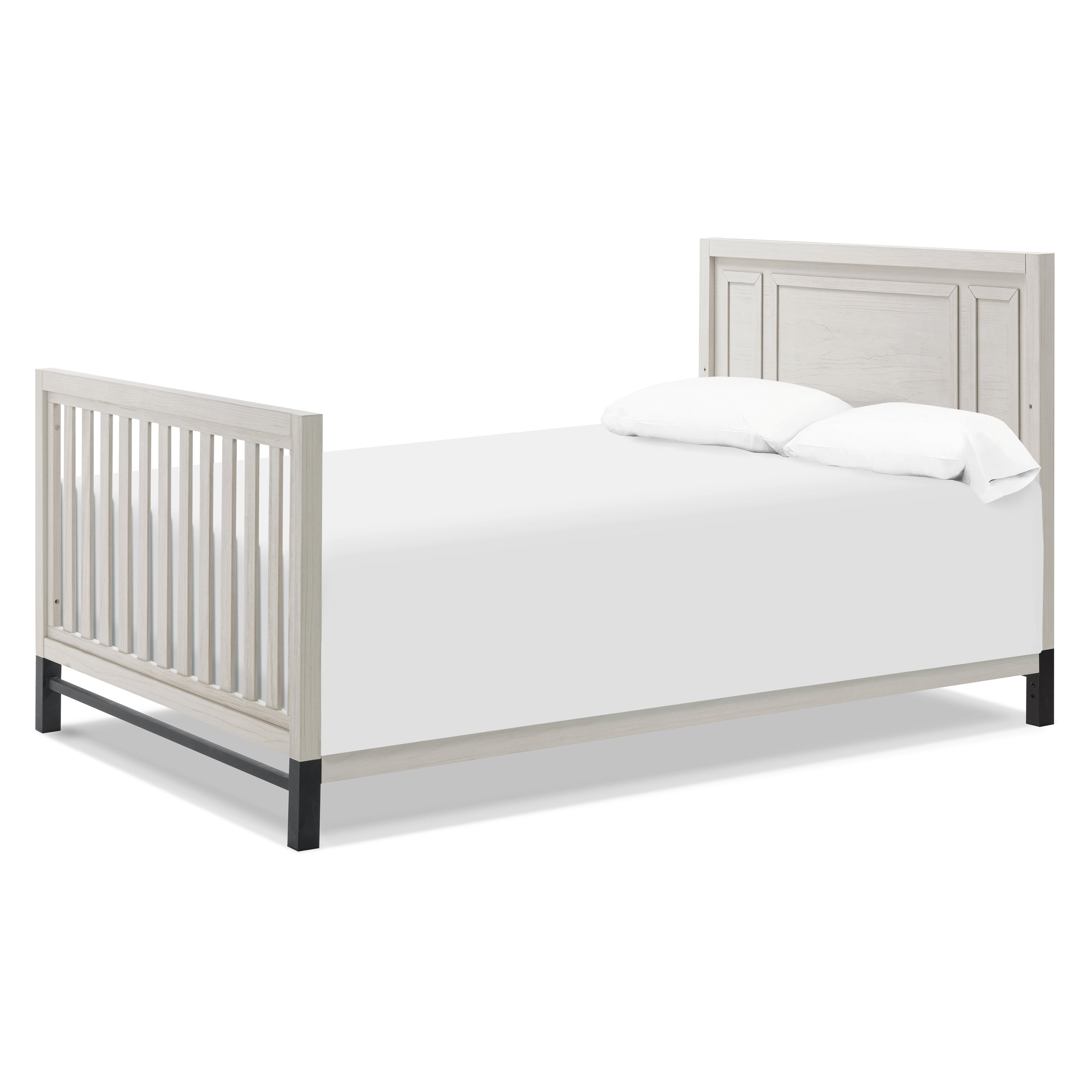 B25801WDF,Monogram by Namesake,Newbern 4-in-1 Convertible Crib in White Driftwood