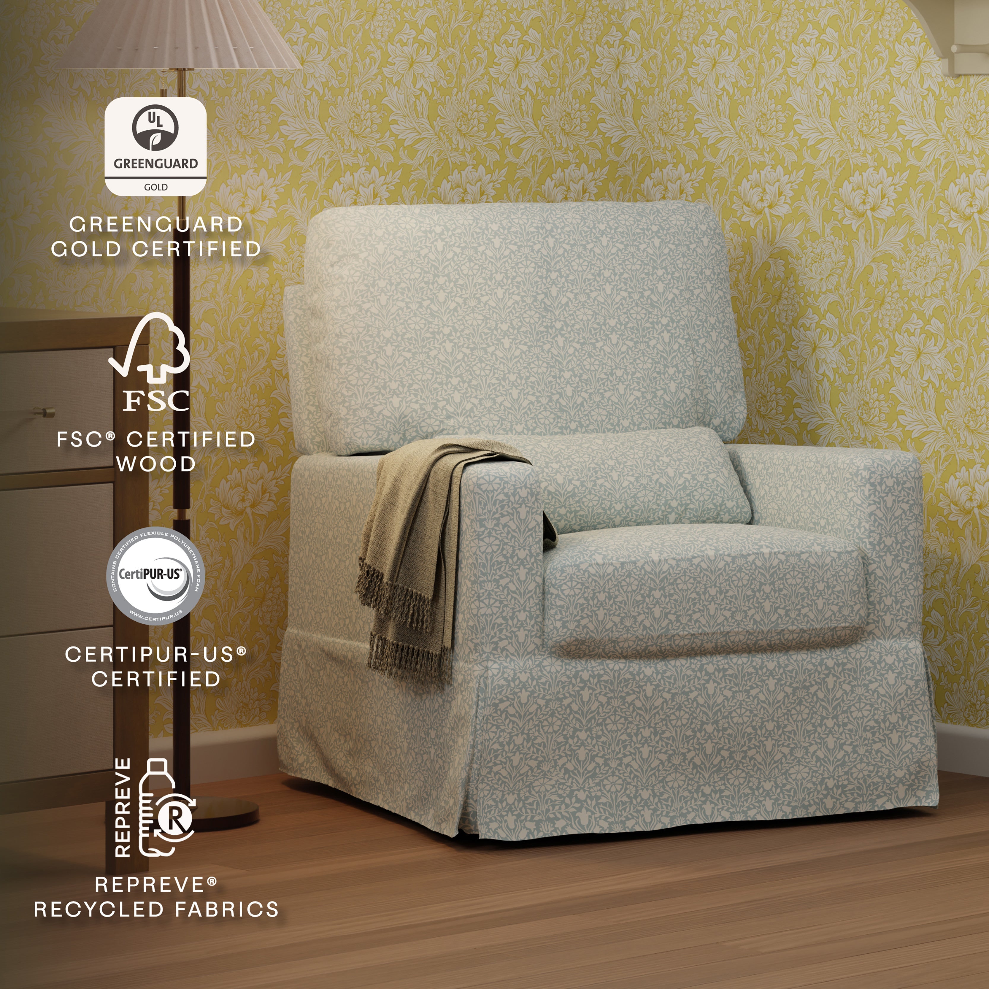 Morris & Co. x Namesake Crawford Pillowback Comfort Swivel Glider