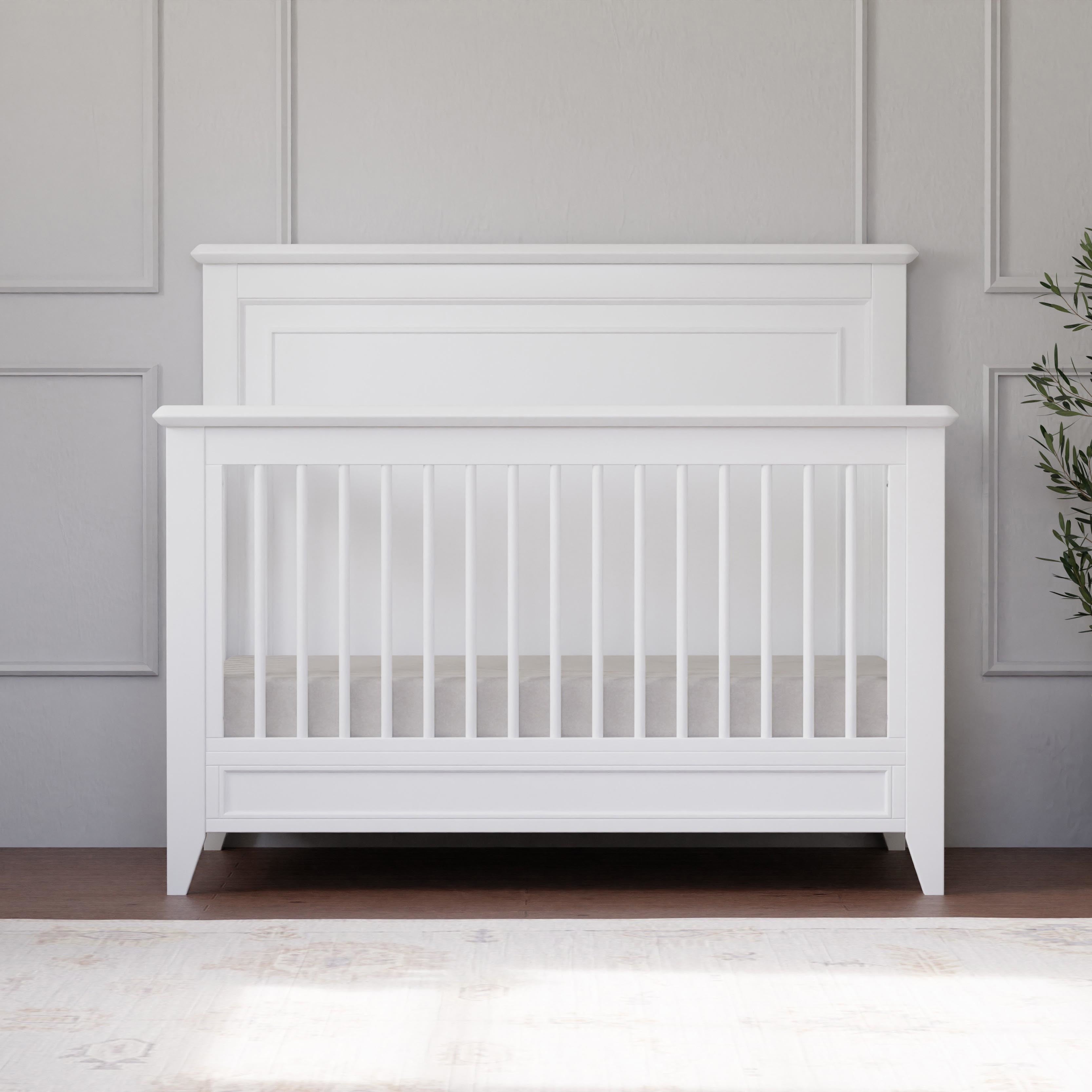 B14401RW,Monogram by Namesake,Beckett 4-in-1 Convertible Crib in Warm White