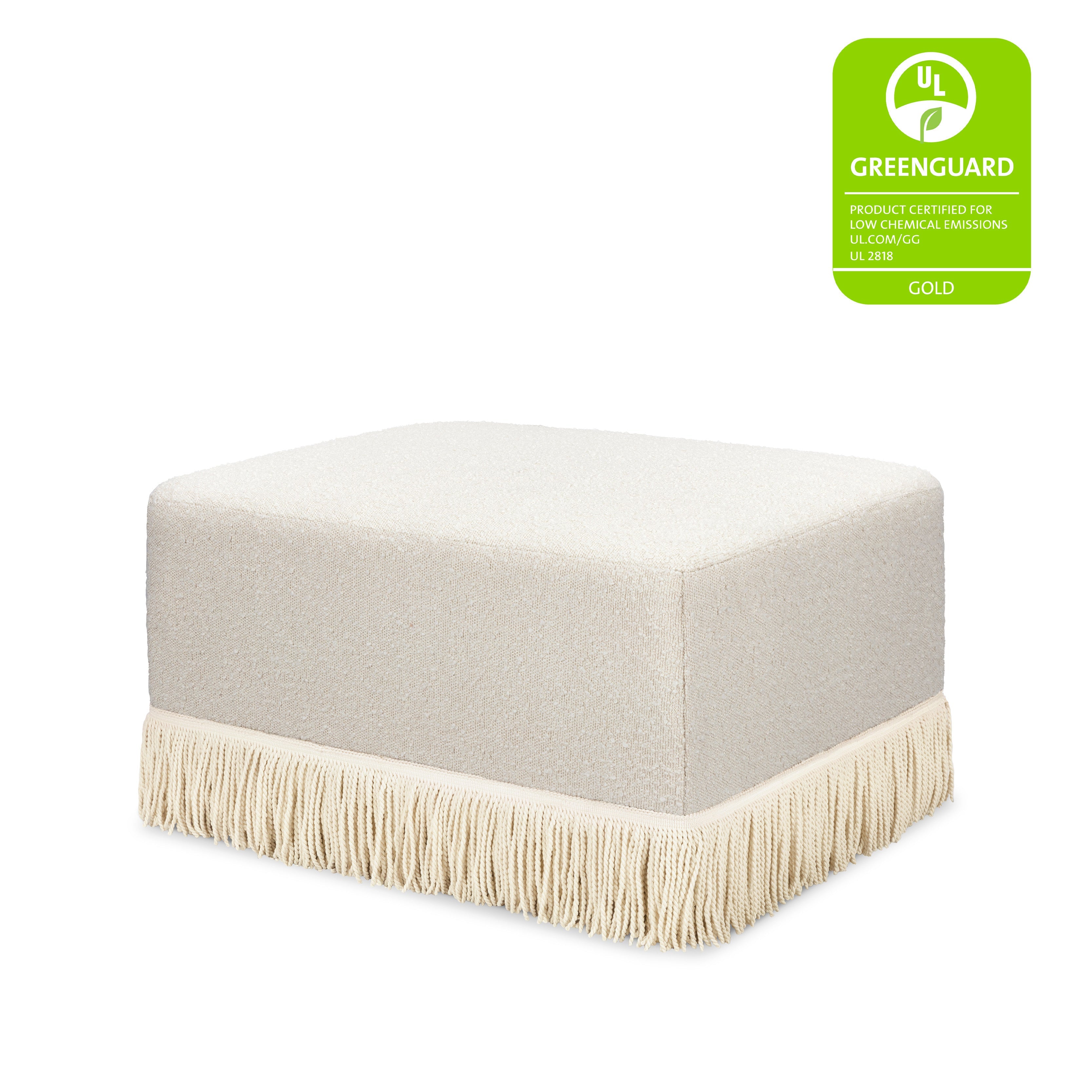 Namesake Crawford Gliding Ottoman | Boucle with Tassel Fringe