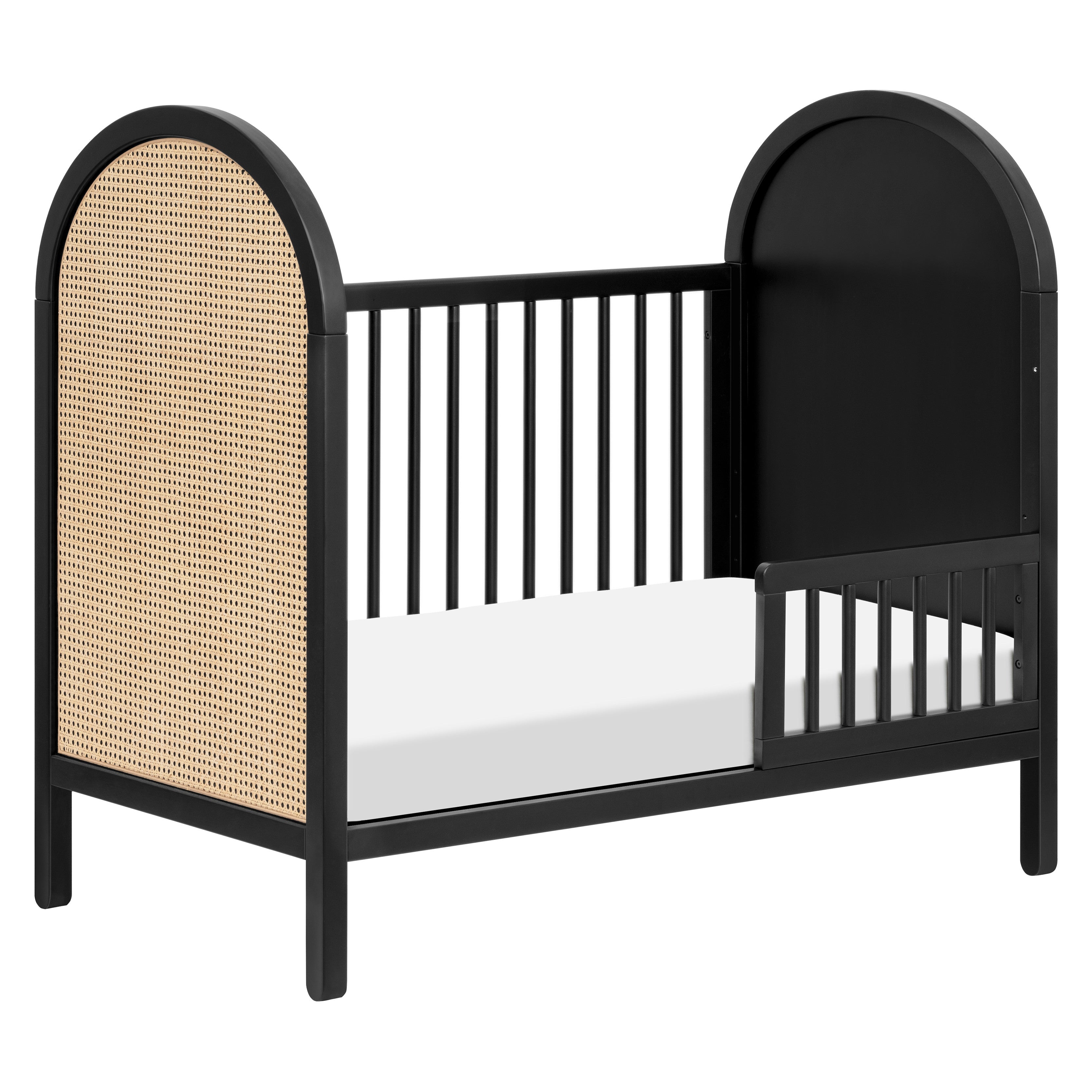 M25601BNC,Babyletto,Bondi Cane 3-in-1 Convertible Crib w/ Toddler Bed Kit in Black with Natural Cane