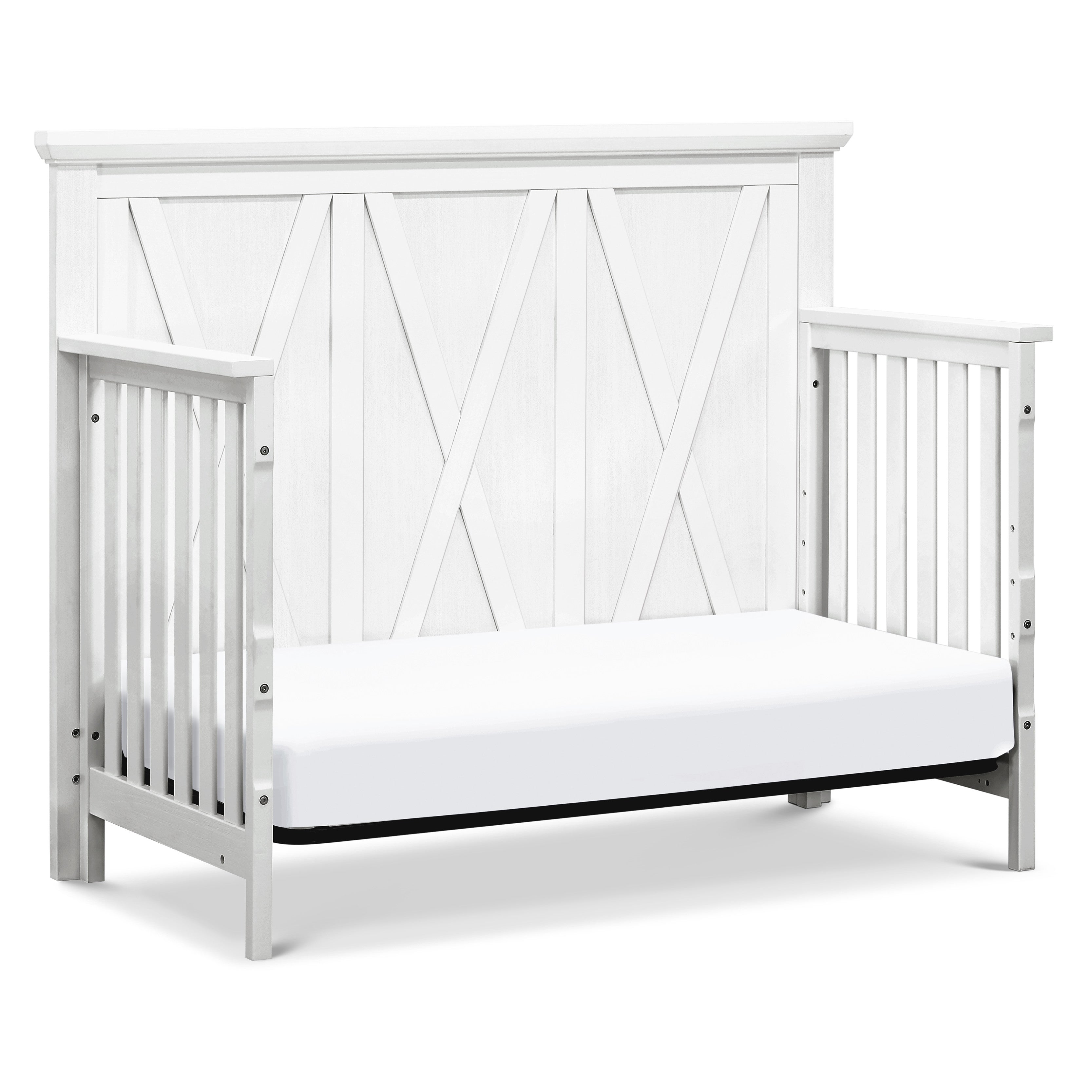 B14501LW,Monogram by Namesake,Emory Farmhouse 4-in-1 Convertible Crib in Linen White