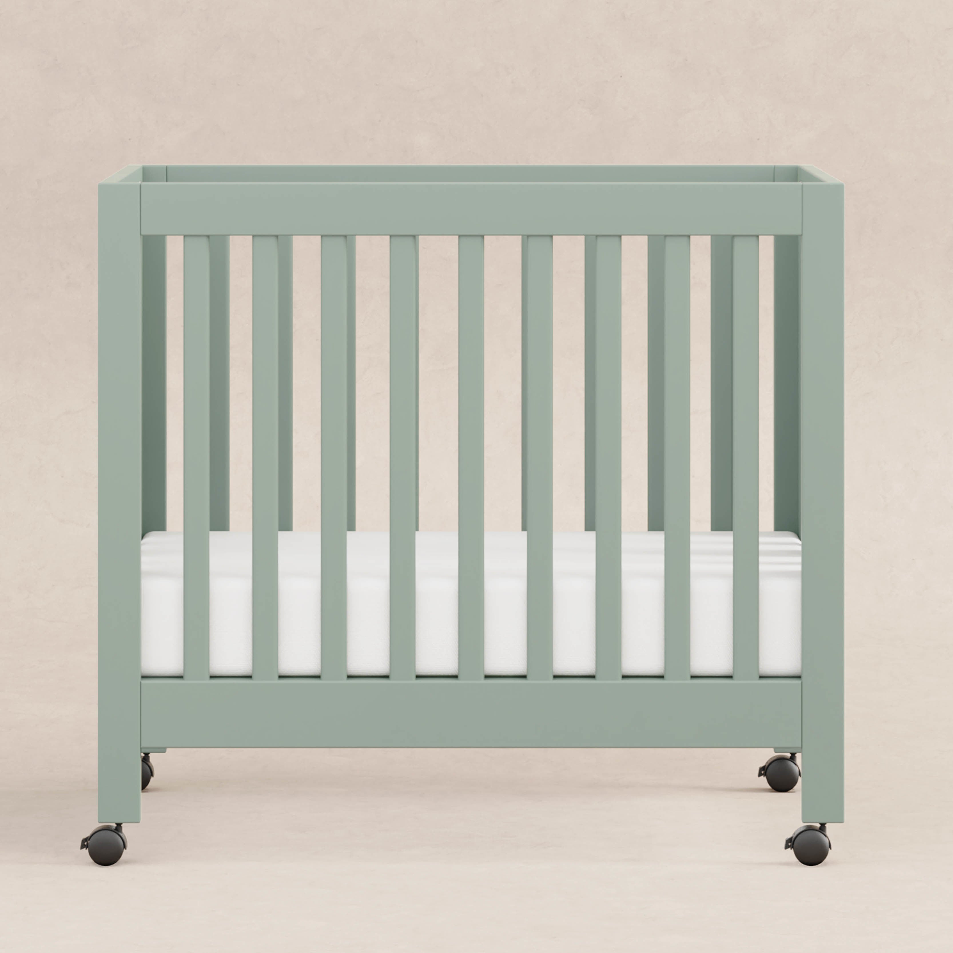 M6698LS,Babyletto,Origami Mini Crib in Light Sage