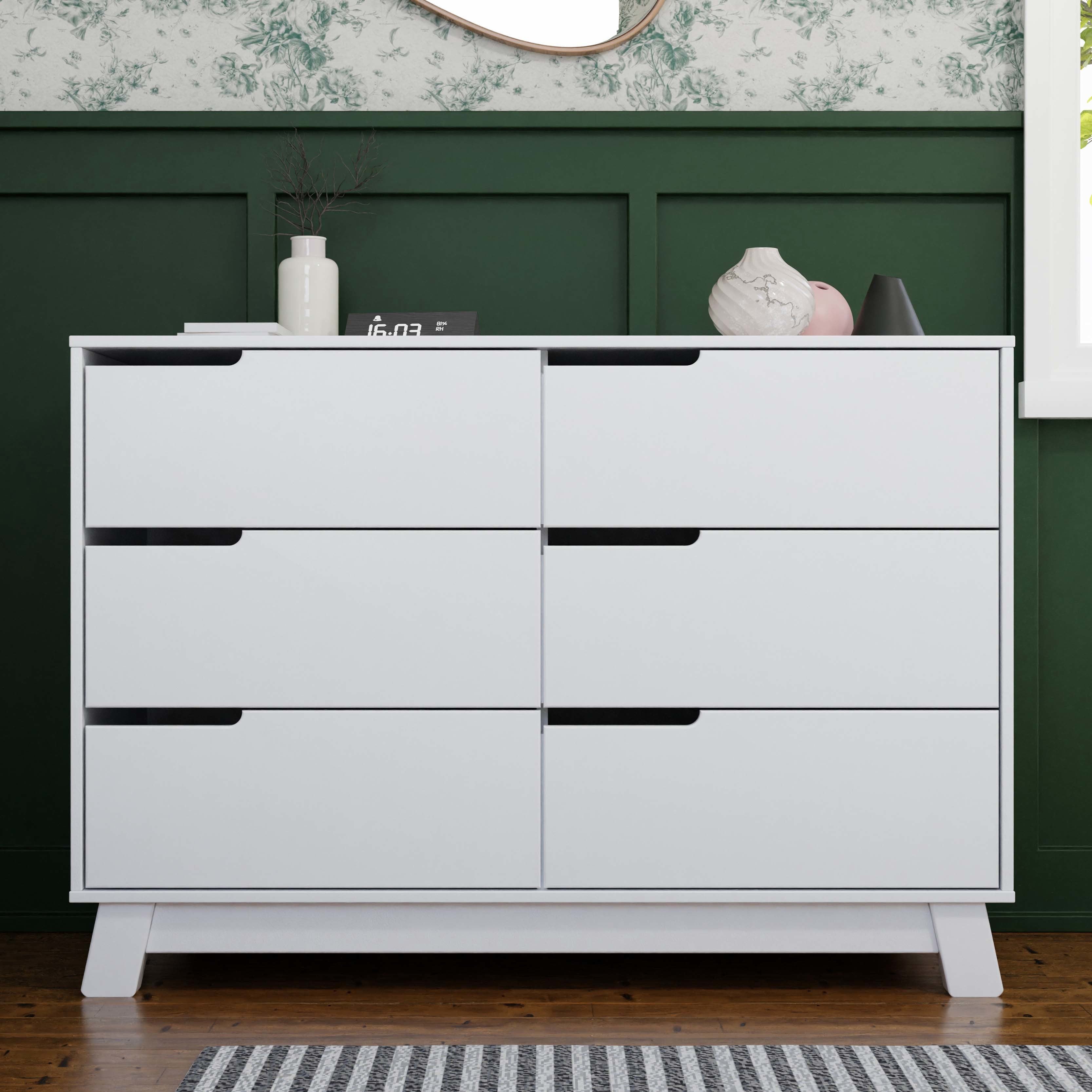 M4216W,Babyletto,Hudson 6-Drawer Double Dresser  Assembled in White Finish