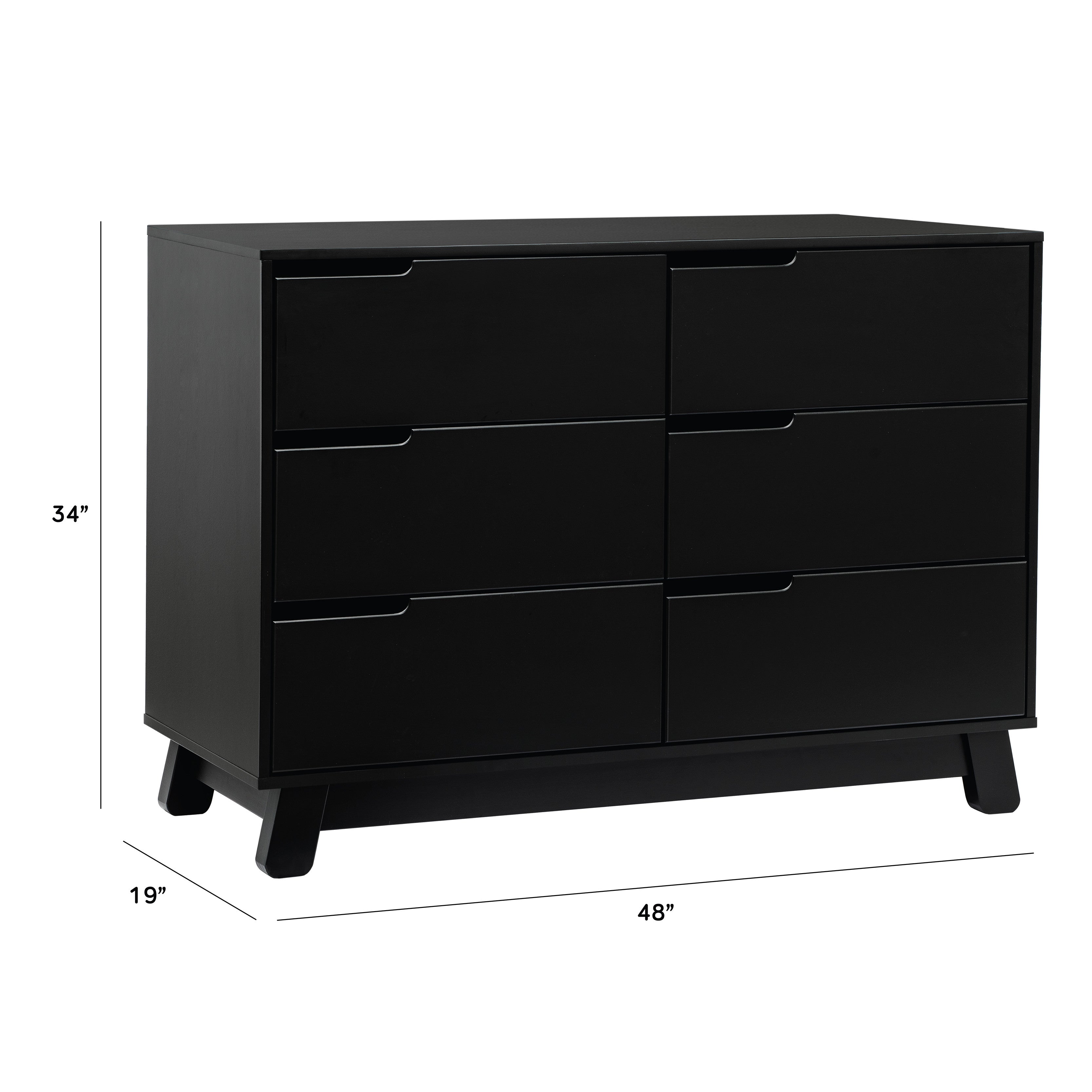 M4216B,Babyletto,Hudson 6-Drawer Double Dresser  Assembled in Black