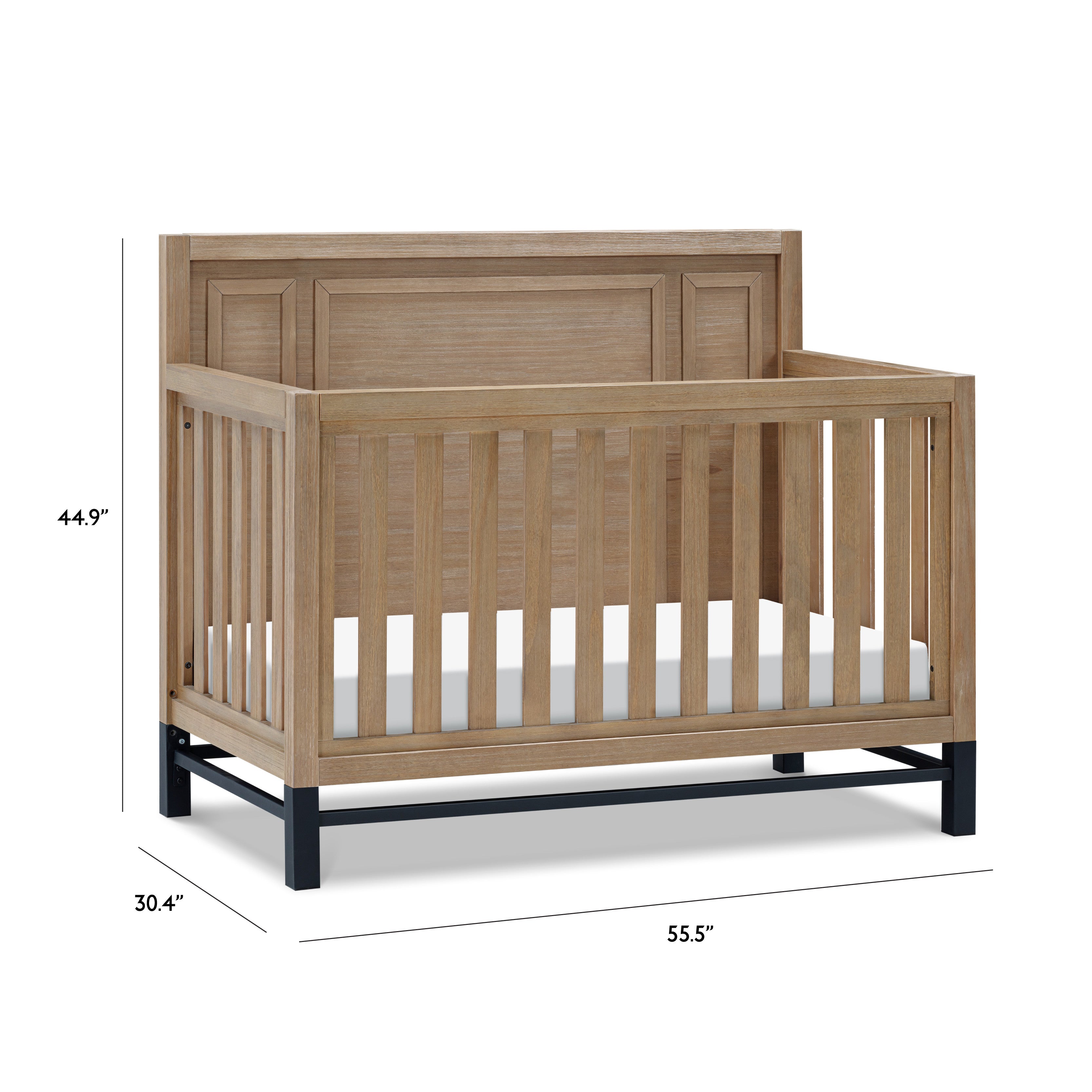 B25801DF,Monogram by Namesake,Newbern 4-in-1 Convertible Crib in Driftwood