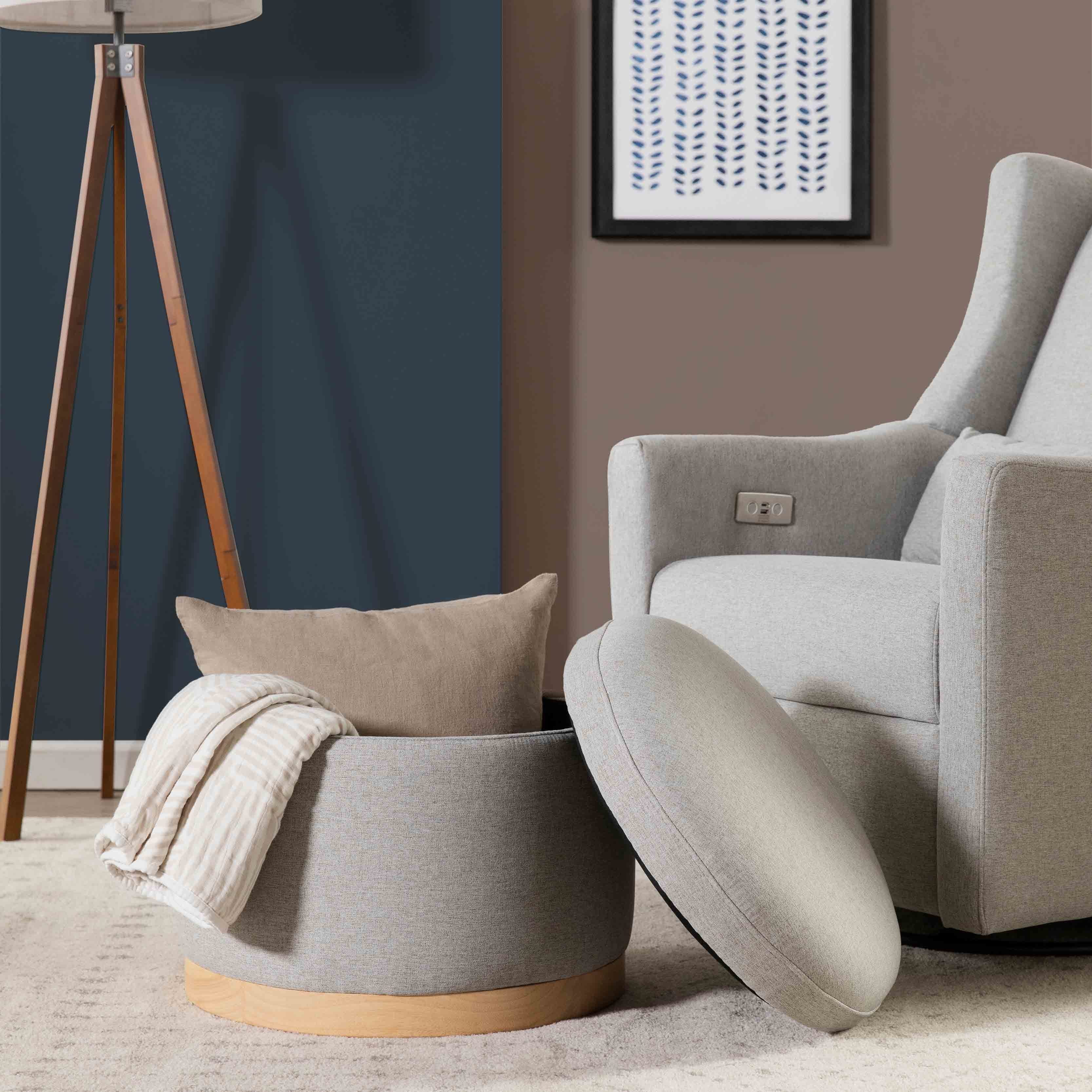 Babyletto Naka Storage Ottoman in Eco-Performance Fabric | Water Repellent & Stain Resistant
