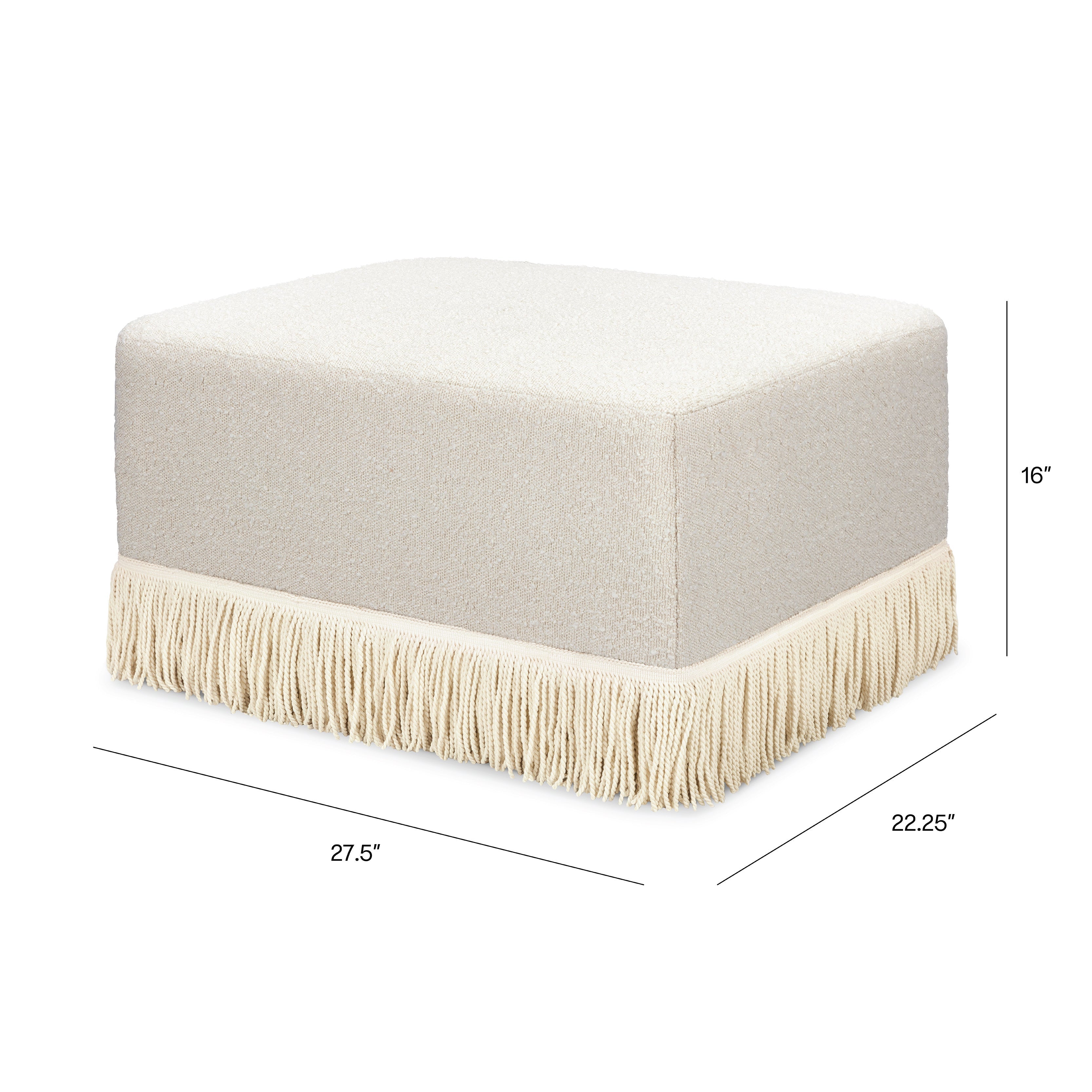 Namesake Crawford Gliding Ottoman | Boucle with Tassel Fringe