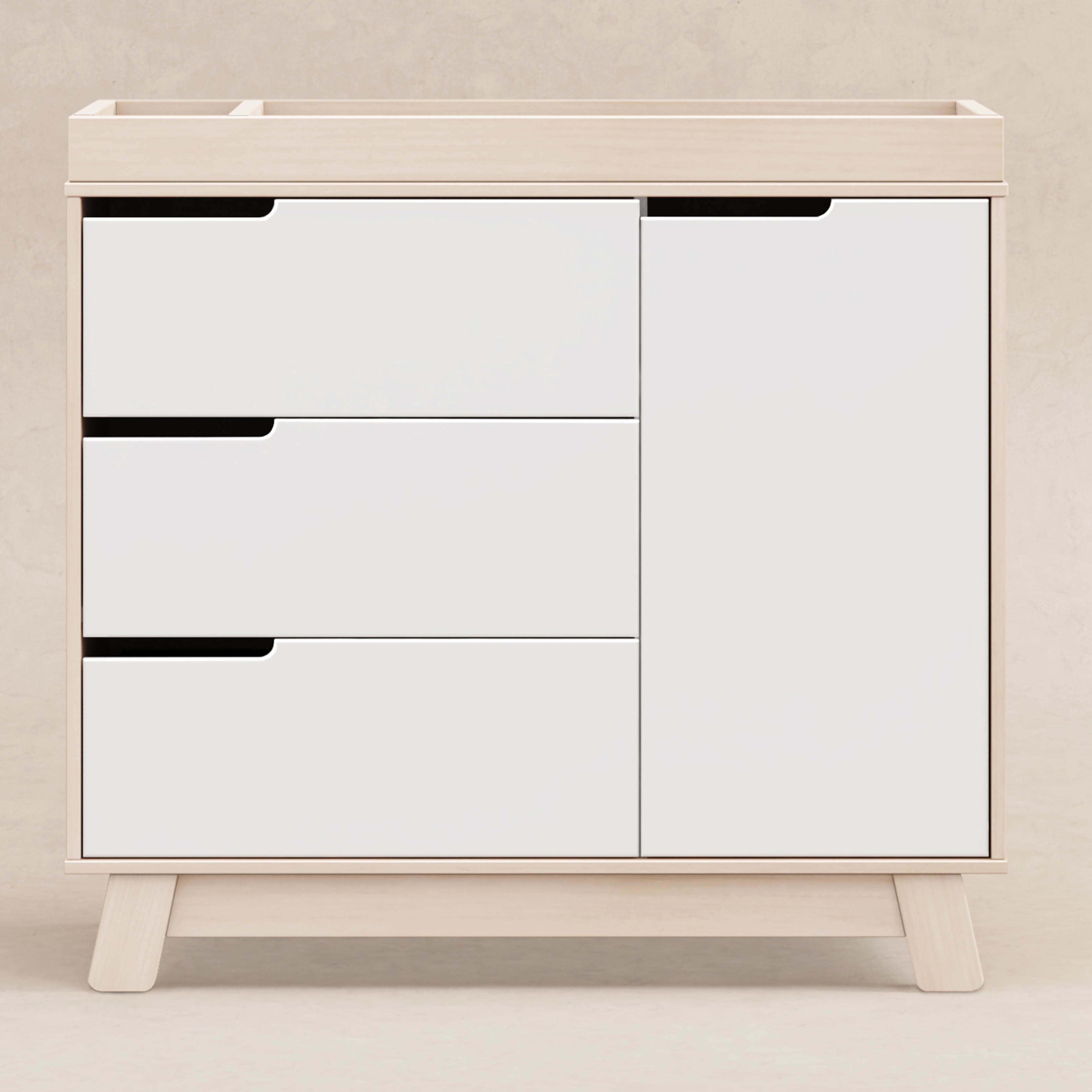 M4223NXW,Babyletto,Hudson 3-Drawer Changer Dresser w/Removable Changing Tray in WashedNatural/White
