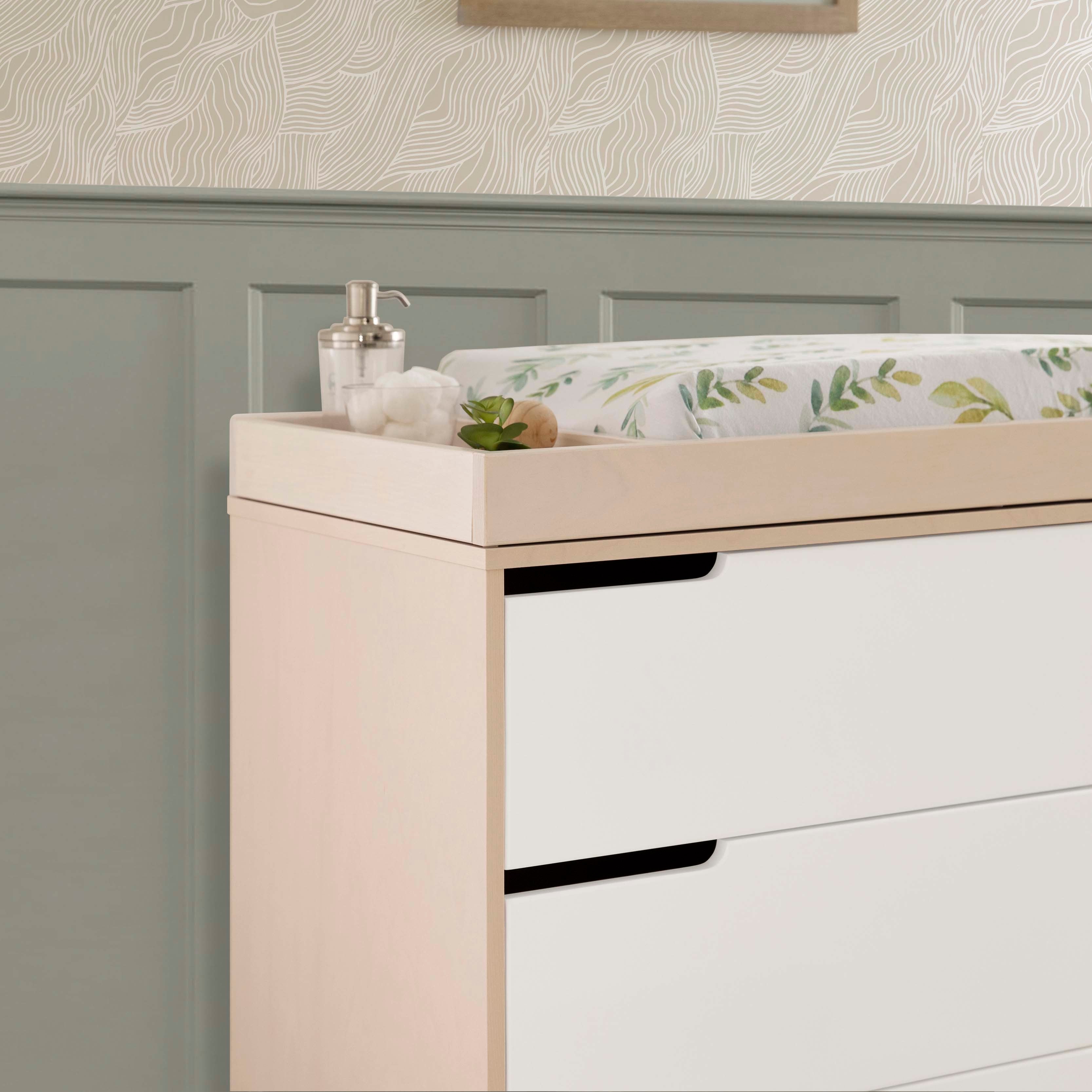 M4223NXW,Babyletto,Hudson 3-Drawer Changer Dresser w/Removable Changing Tray in WashedNatural/White