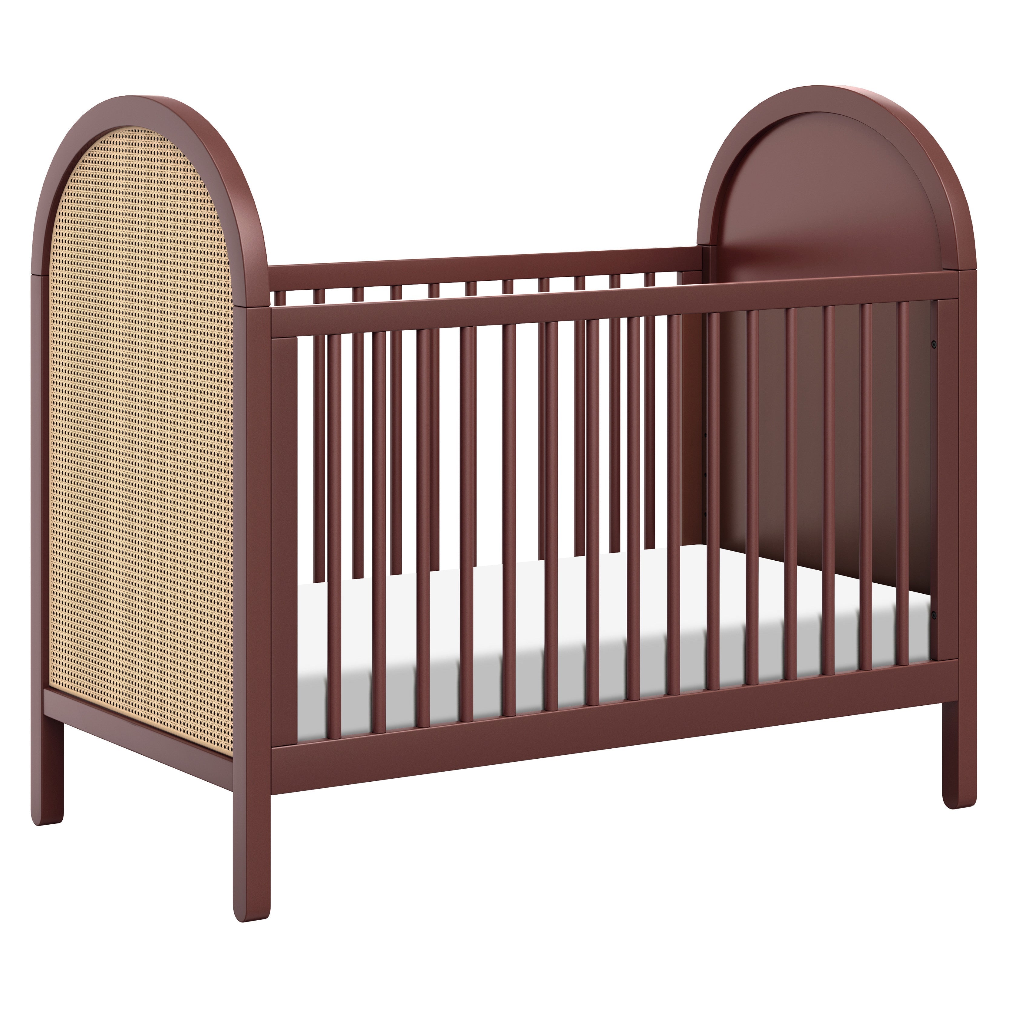M25601CRNC,Babyletto,Bondi Cane 3-in-1 Convertible Crib w/ Toddler Bed Kit in Crimson with Natural Cane