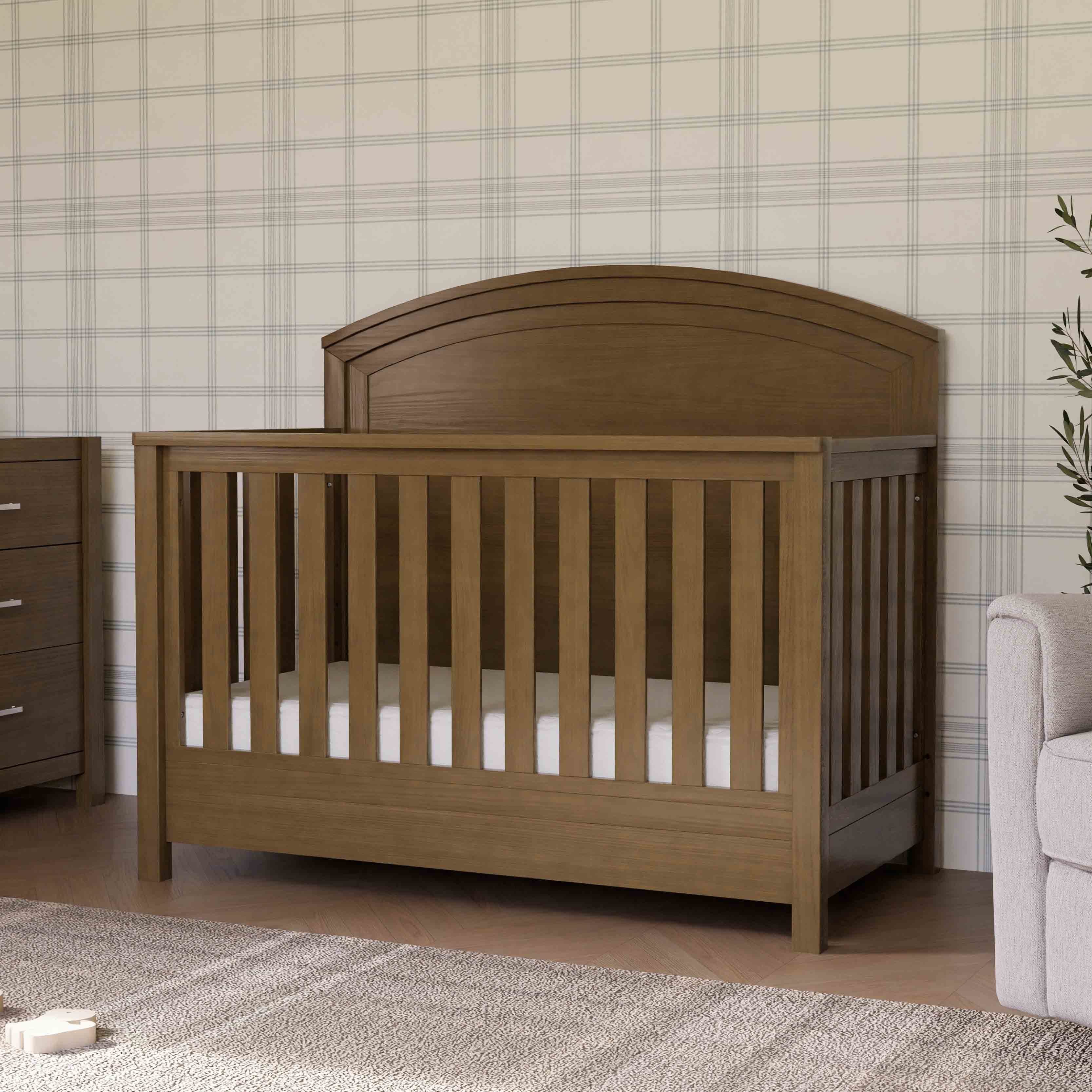 B26401LDF,Monogram by Namesake,Hemsted 4-in-1 Convertible Crib in Walnut Driftwood