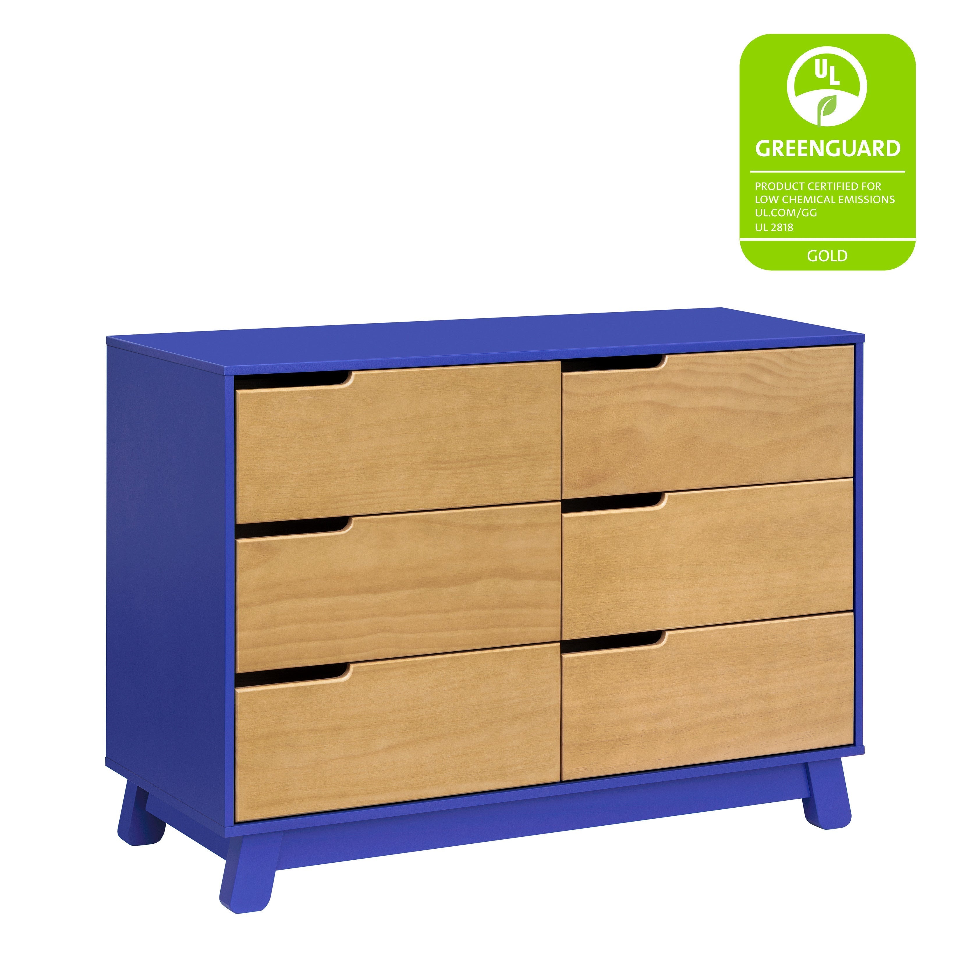 M4216CBTHY,Babyletto,Hudson 6-Drawer Double Dresser  Assembled in Cobalt and Honey