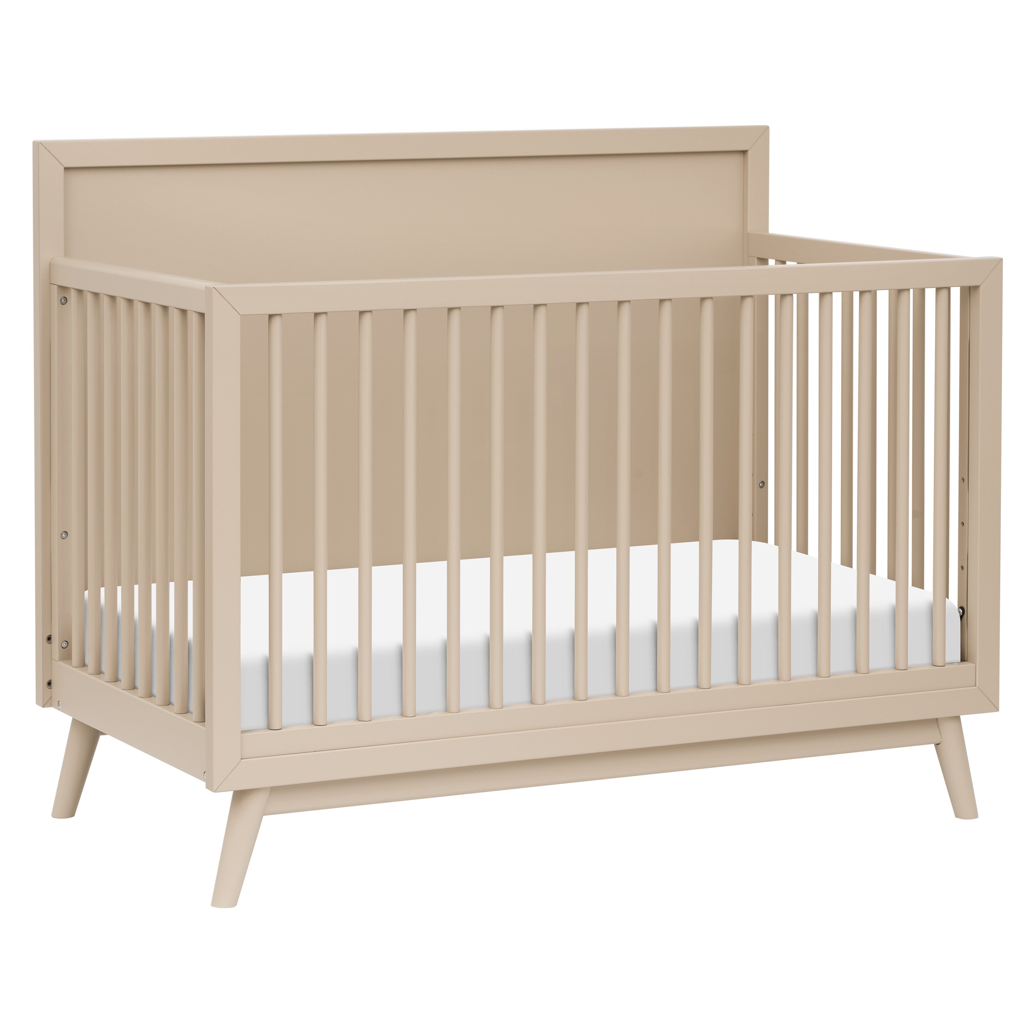 M15901TPE,Babyletto,Palma Mid-Century 4-in-1 Convertible Crib w/Toddler Bed Conversion in Taupe