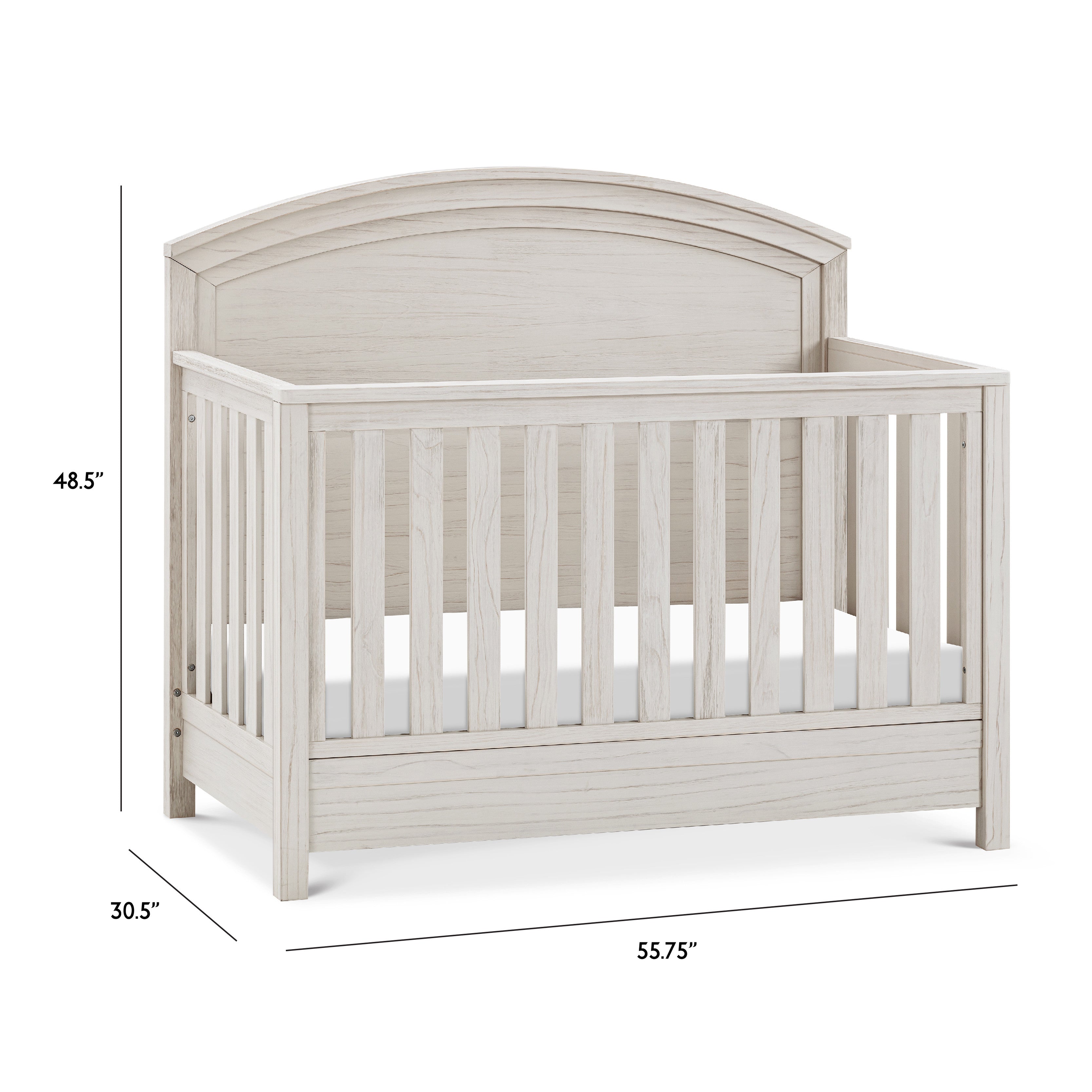 B26401WDF,Monogram by Namesake,Hemsted 4-in-1 Convertible Crib in White Driftwood