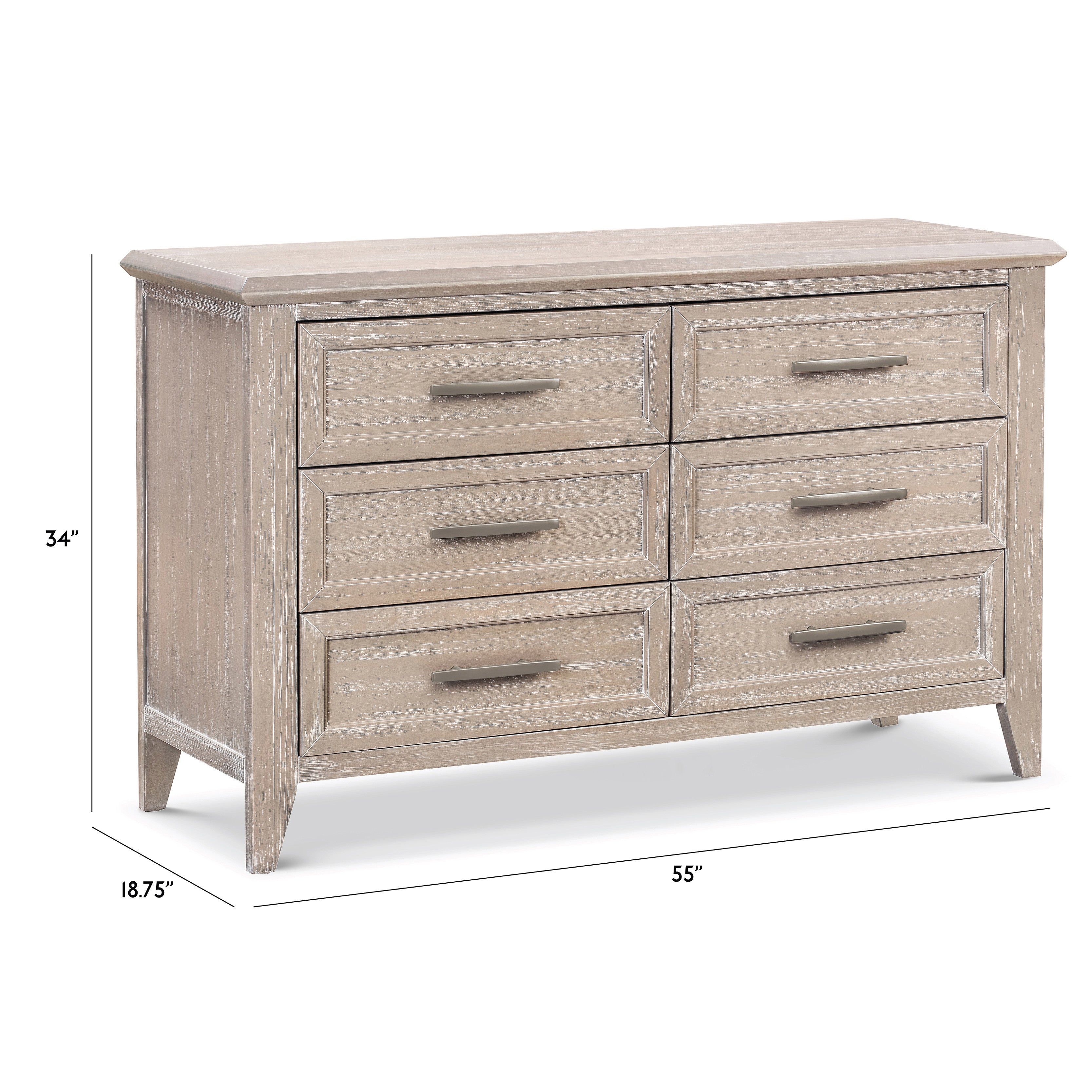 B14416SDB,Monogram by Namesake,Beckett 6-Drawer Dresser in Sandbar