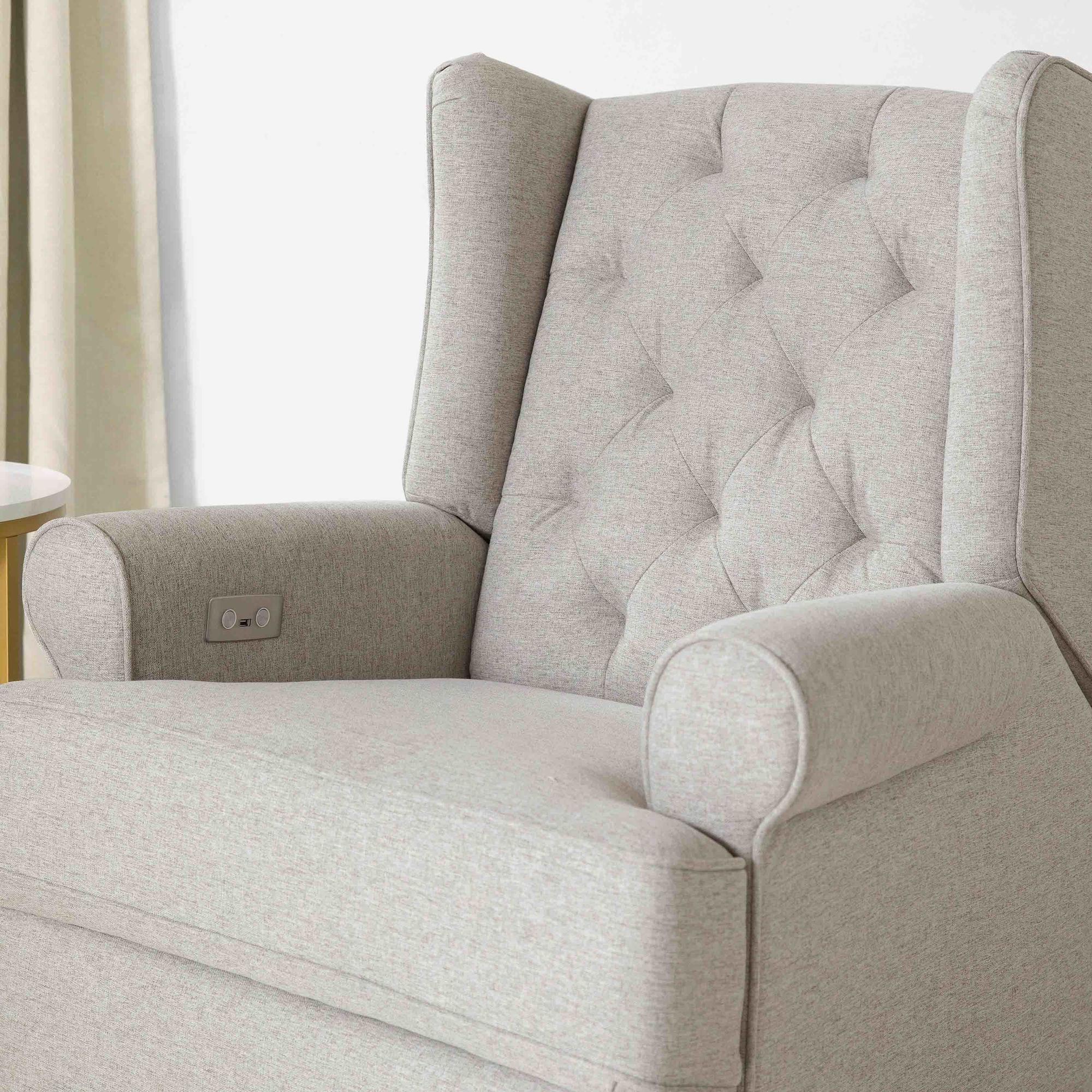 Namesake Harbour Electronic Recliner and Swivel Glider in Eco-Performance Fabric with USB port | Water Repellent & Stain Resistant