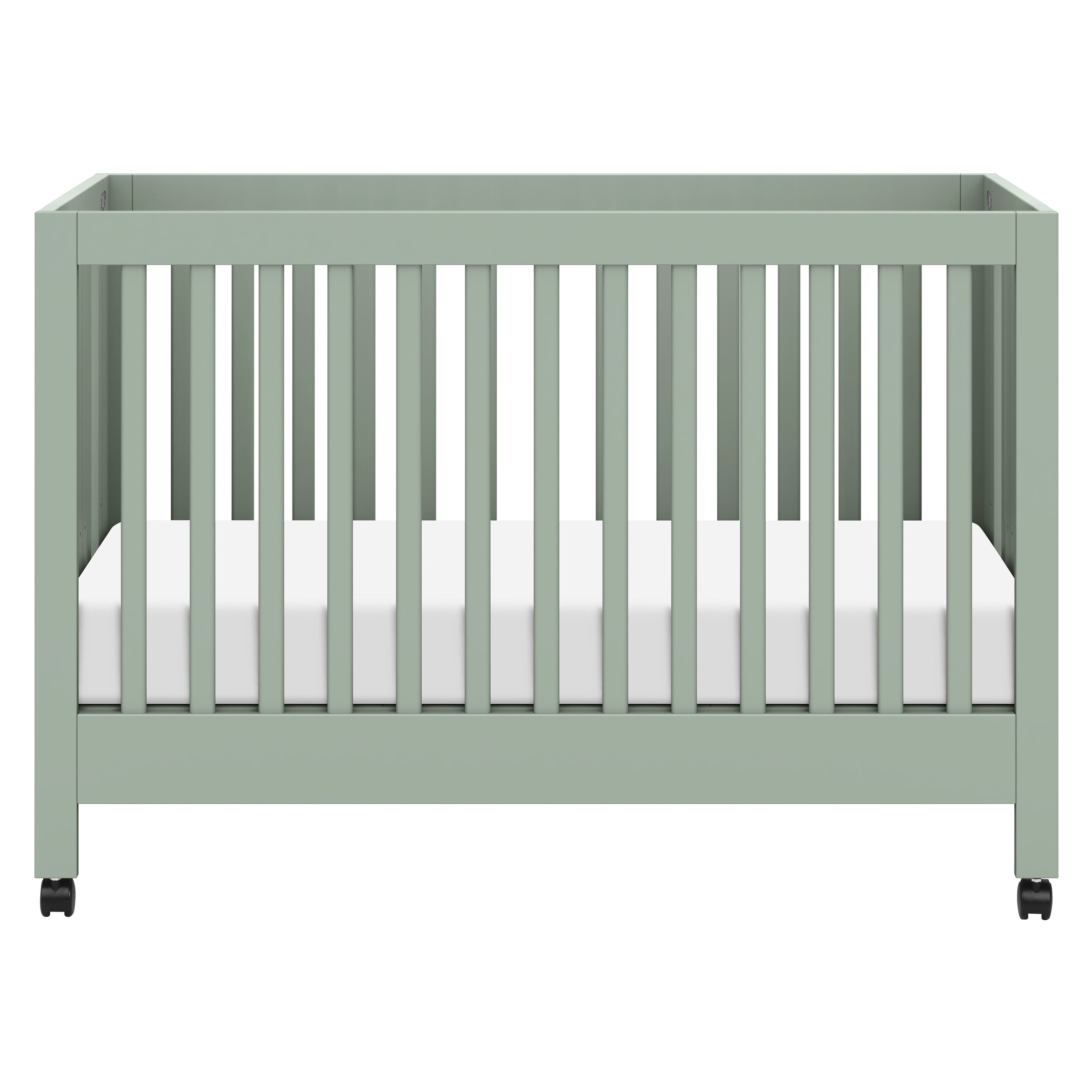 M6601LS,Babyletto,Maki Full Size Folding Crib w/ Toddler Bed Conversion Kit in Light Sage