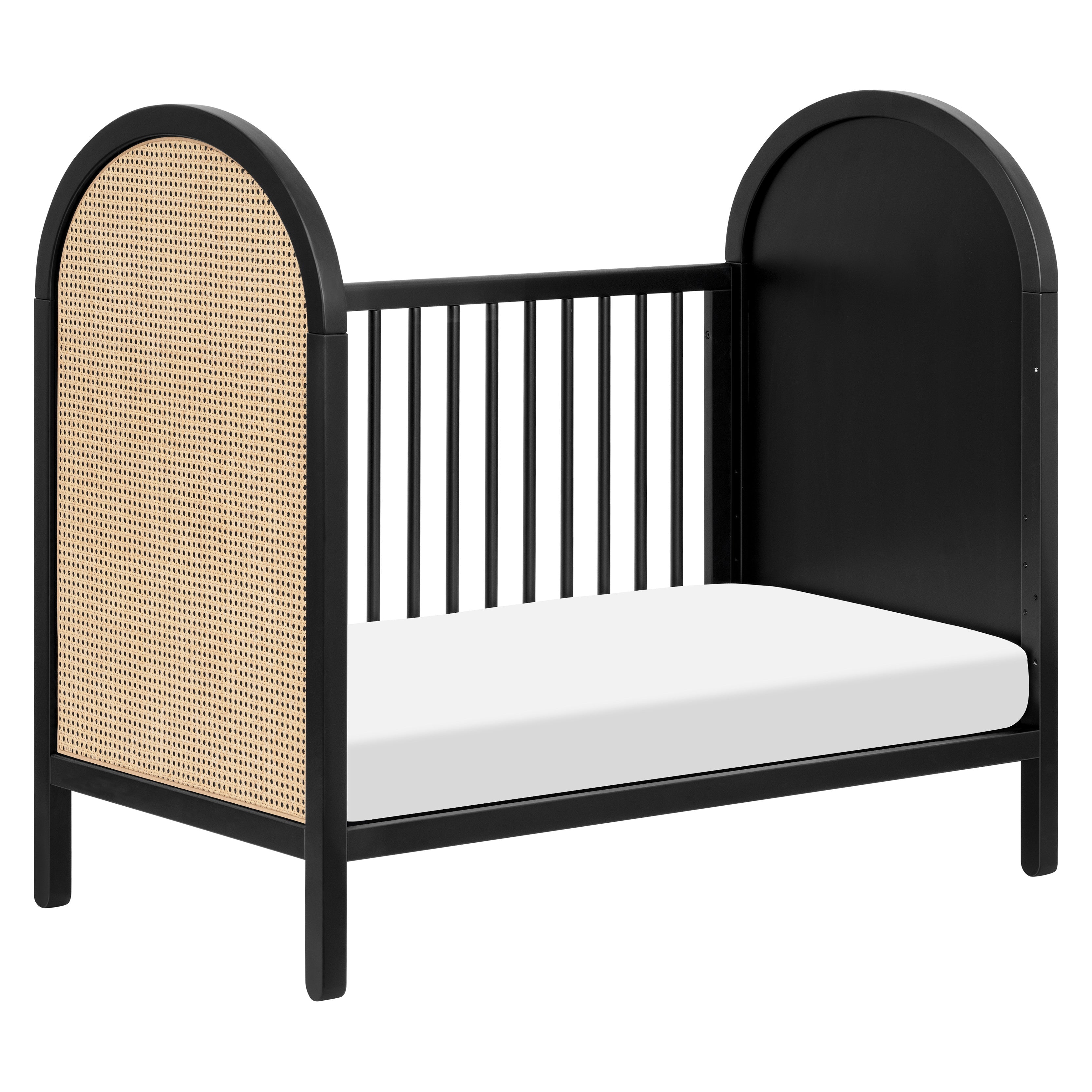M25601BNC,Babyletto,Bondi Cane 3-in-1 Convertible Crib w/ Toddler Bed Kit in Black with Natural Cane