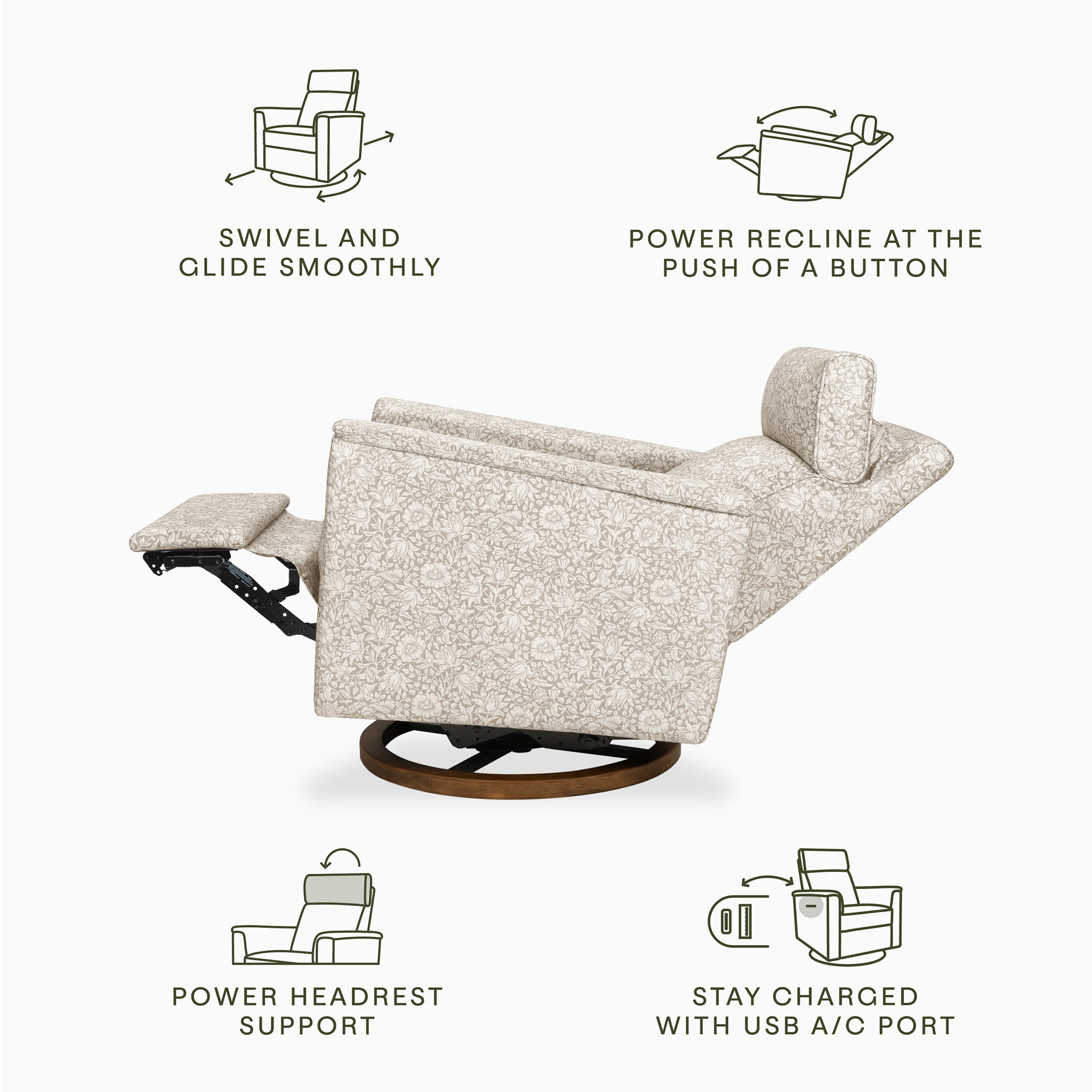 Morris & Co. x Namesake Willa Plus Power Glider Recliner w/ Power Headrest