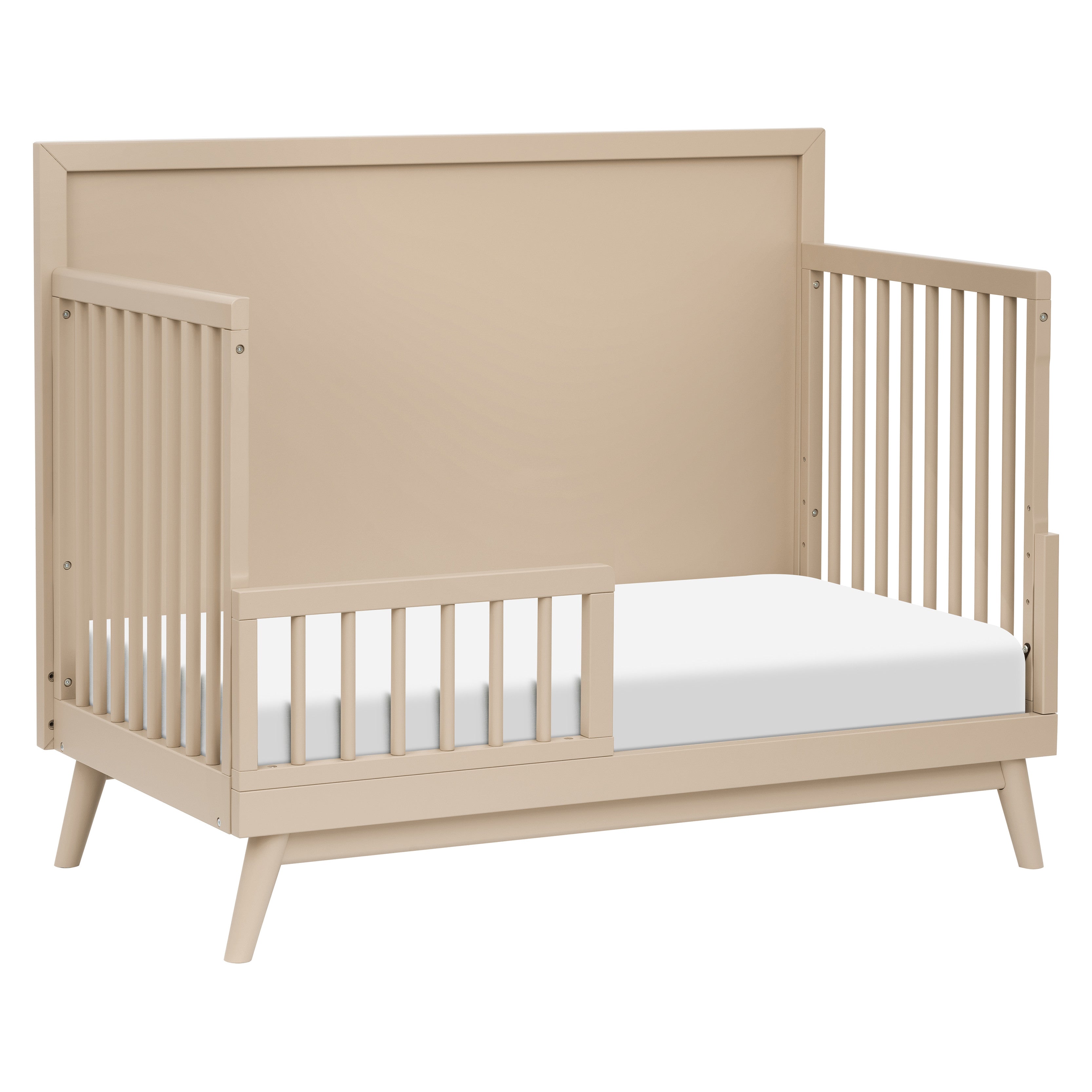 M15901TPE,Babyletto,Palma Mid-Century 4-in-1 Convertible Crib w/Toddler Bed Conversion in Taupe