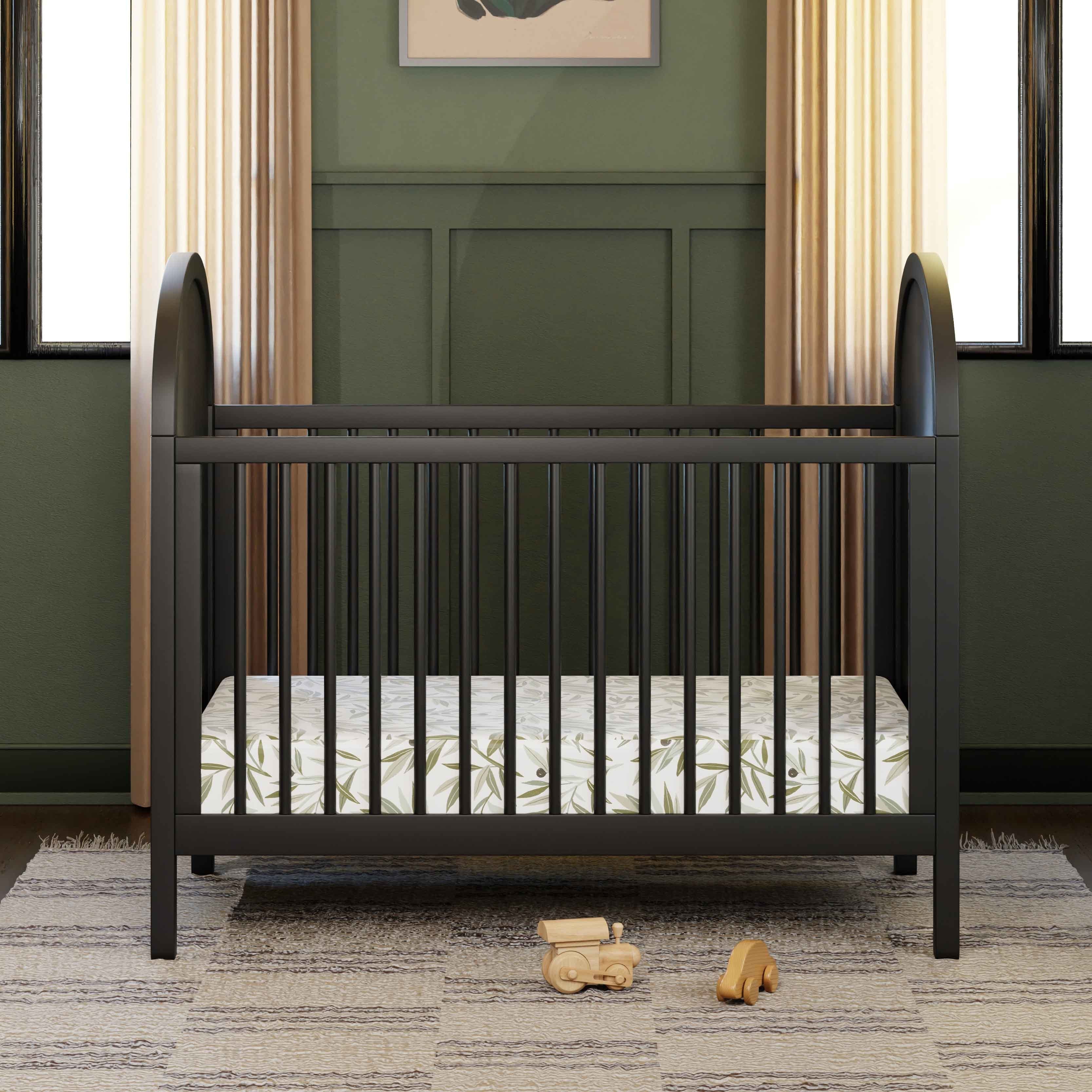 M25601BNC,Babyletto,Bondi Cane 3-in-1 Convertible Crib w/ Toddler Bed Kit in Black with Natural Cane