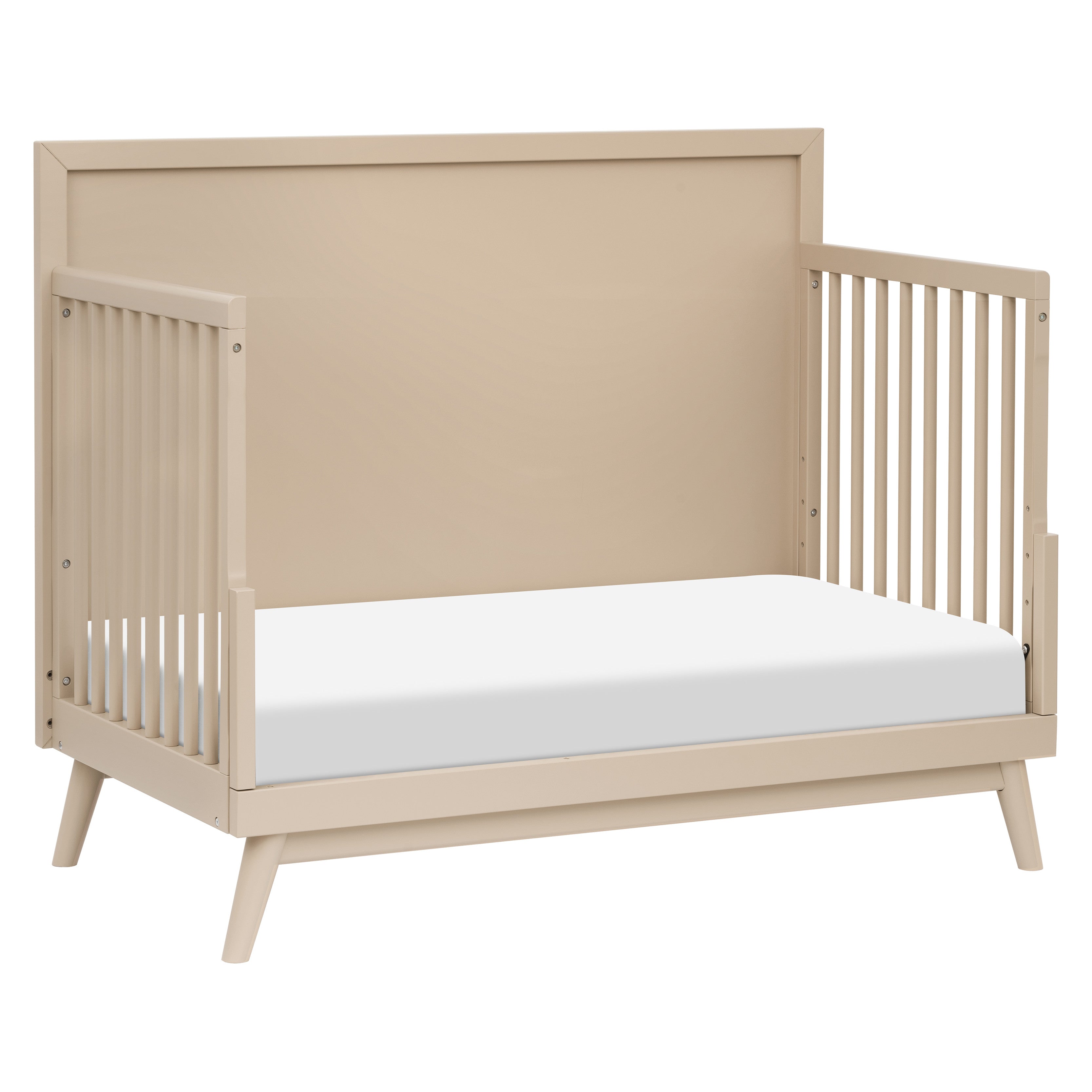 M15901TPE,Babyletto,Palma Mid-Century 4-in-1 Convertible Crib w/Toddler Bed Conversion in Taupe
