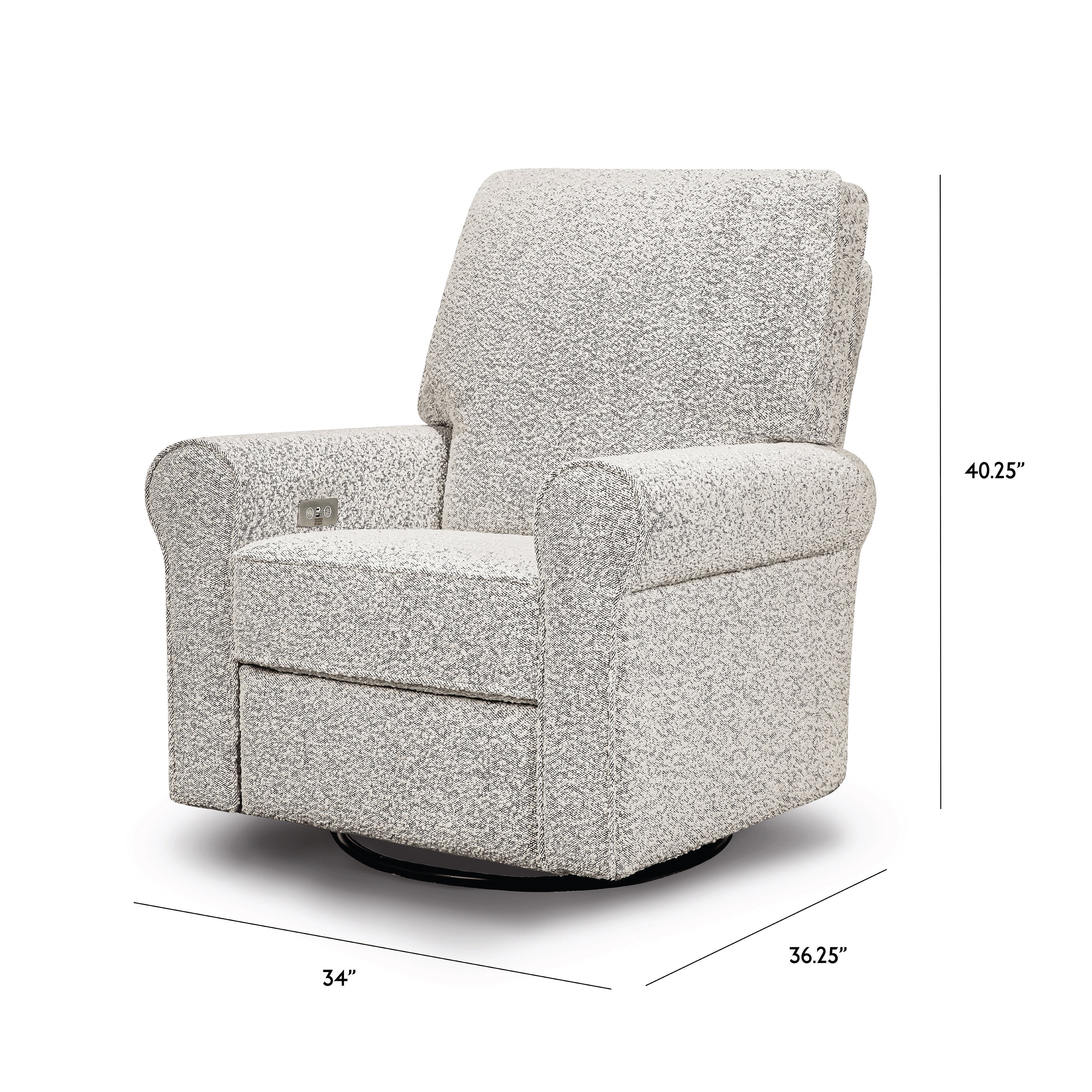 B17787BWB,Monogram by Namesake,Monroe Pillowback Power Recliner in Black White Boucle