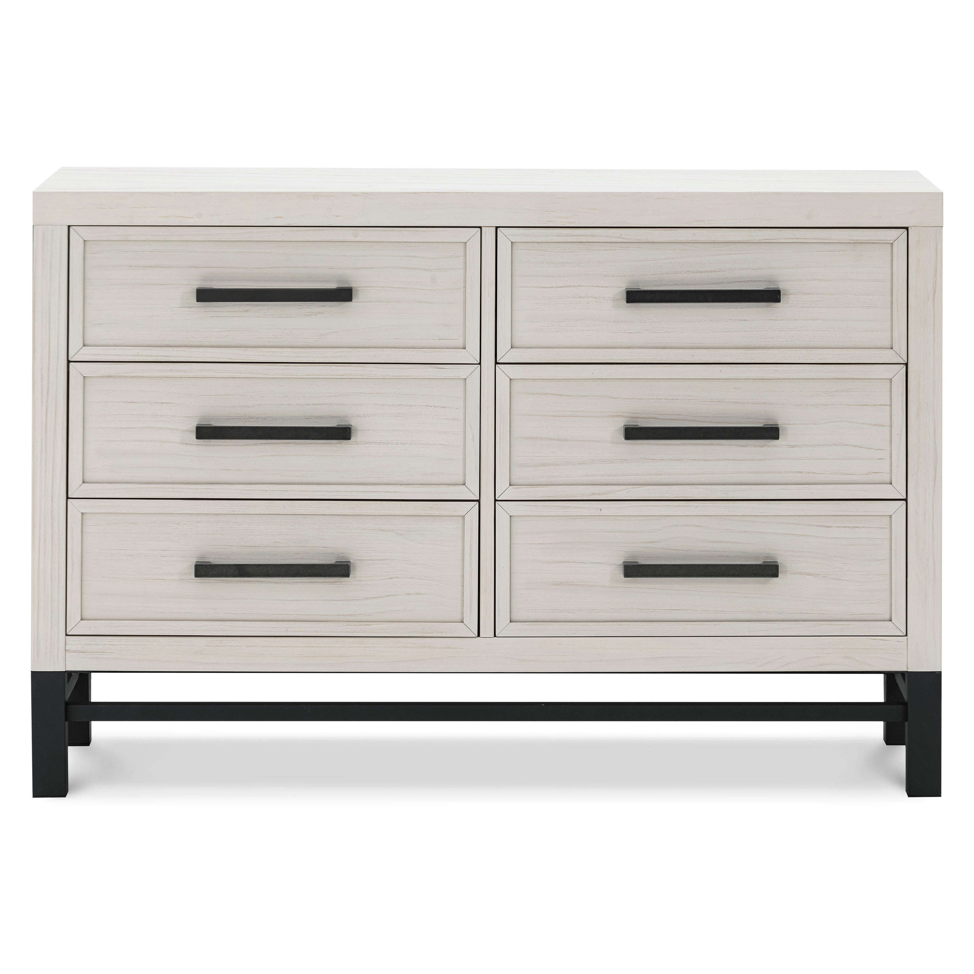 B25816WDF,Monogram by Namesake,Newbern 6-Drawer Assembled Dresser in White Driftwood