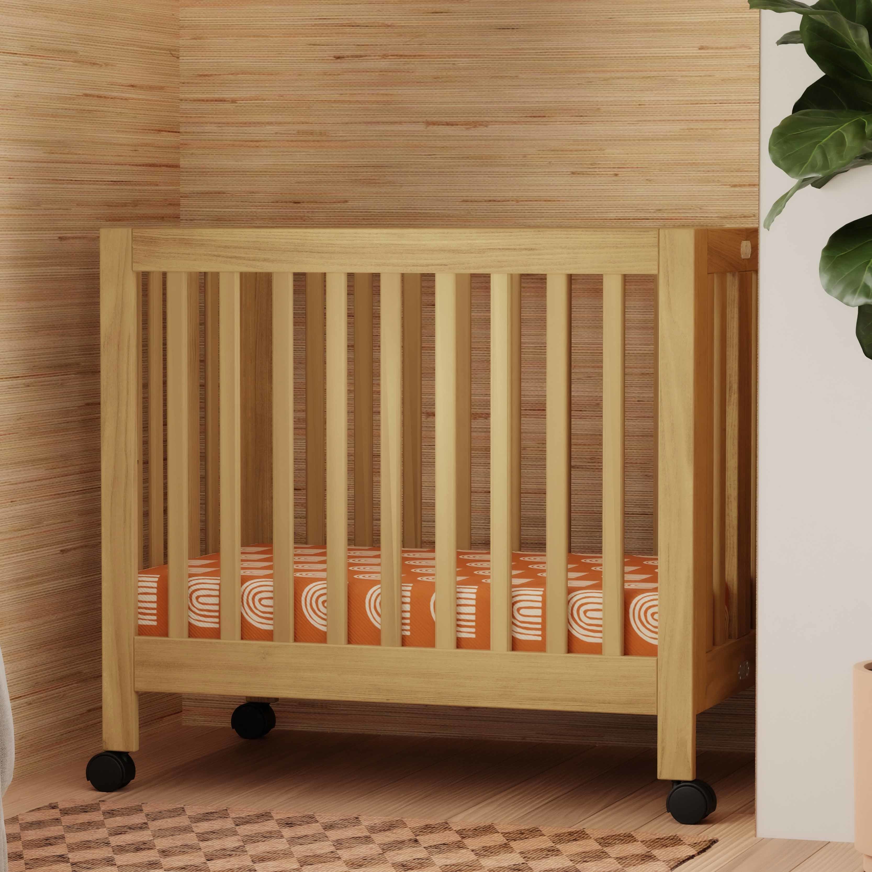 M6698HY,Babyletto,Origami Mini Crib in Honey