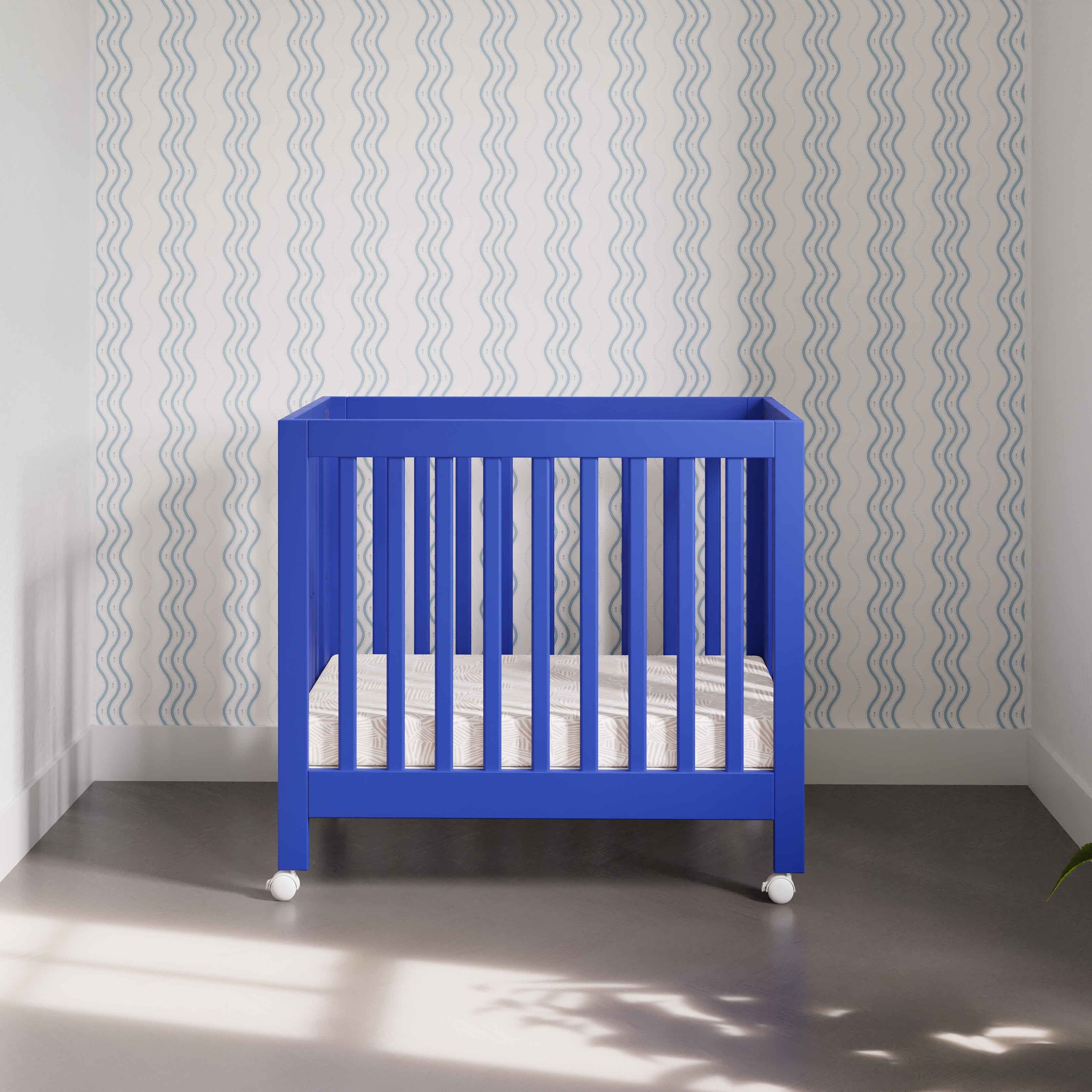 M6698CBT,Babyletto,Origami Mini Crib in Cobalt