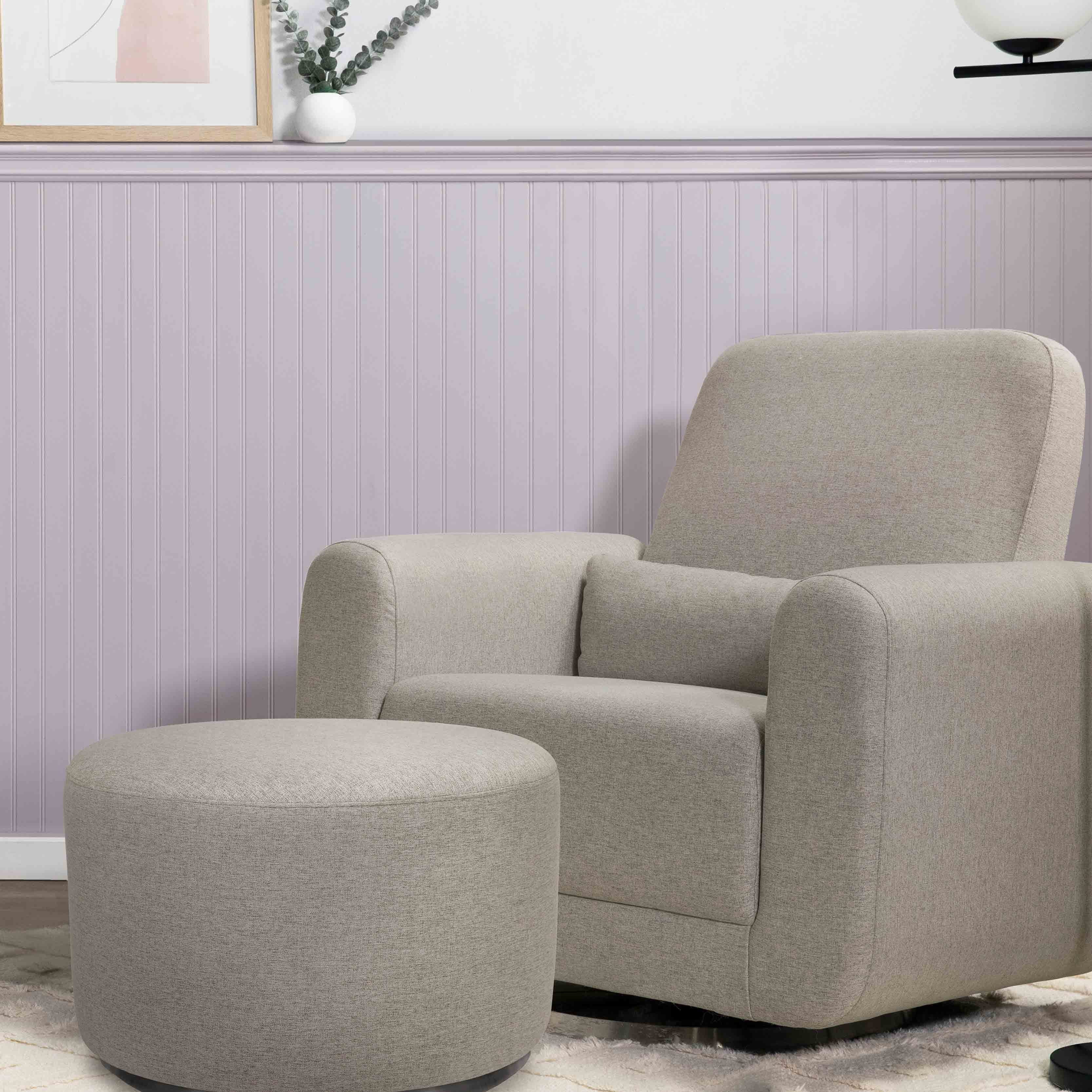 Babyletto Tuba Gliding Ottoman in Eco-Performance Fabric | Water Repellent & Stain Resistant