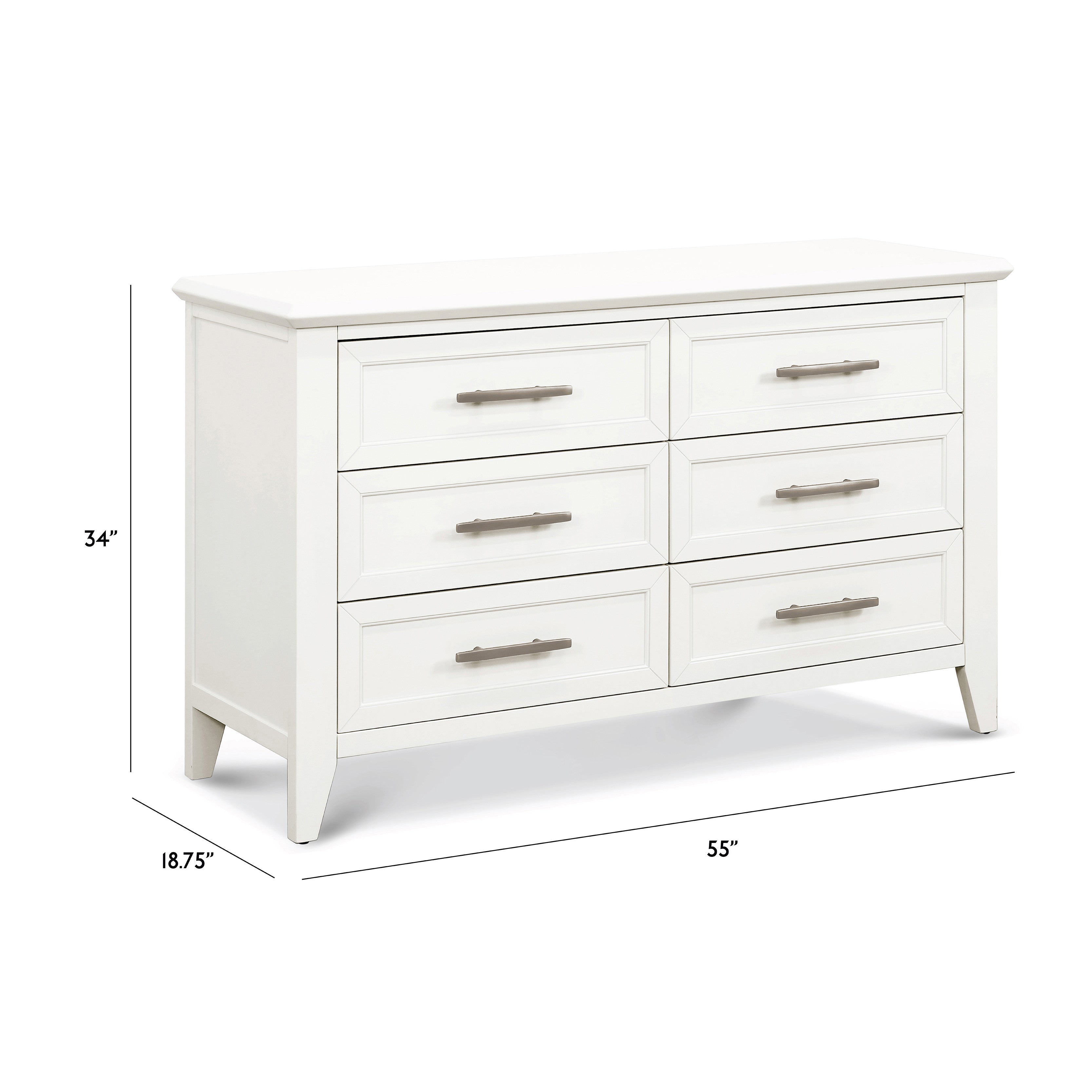 B14416RW,Monogram by Namesake,Beckett 6-Drawer Dresser in Warm White