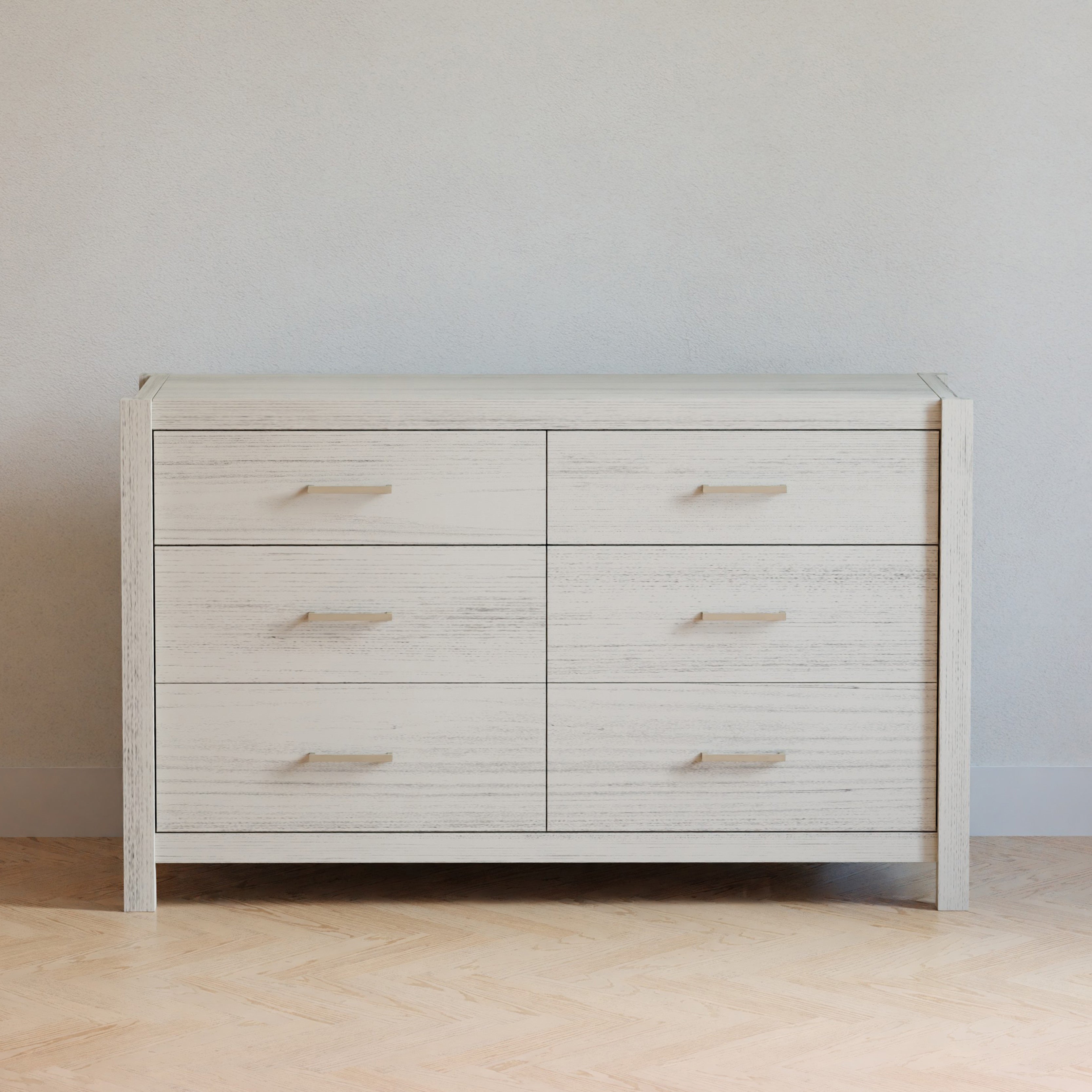 B26416WDF,Monogram by Namesake,Hemsted 6-Drawer Assembled Dresser in White Driftwood