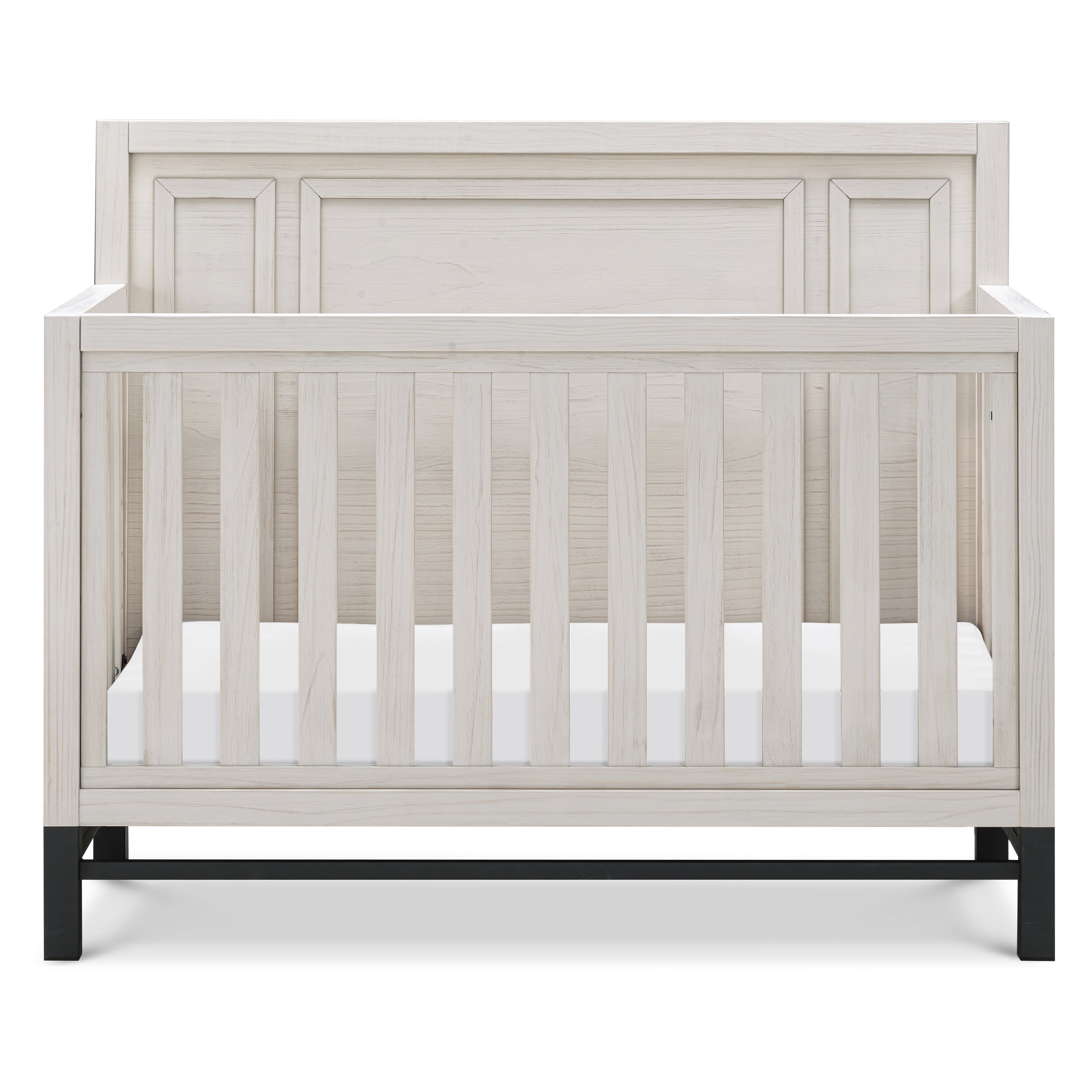 B25801WDF,Monogram by Namesake,Newbern 4-in-1 Convertible Crib in White Driftwood