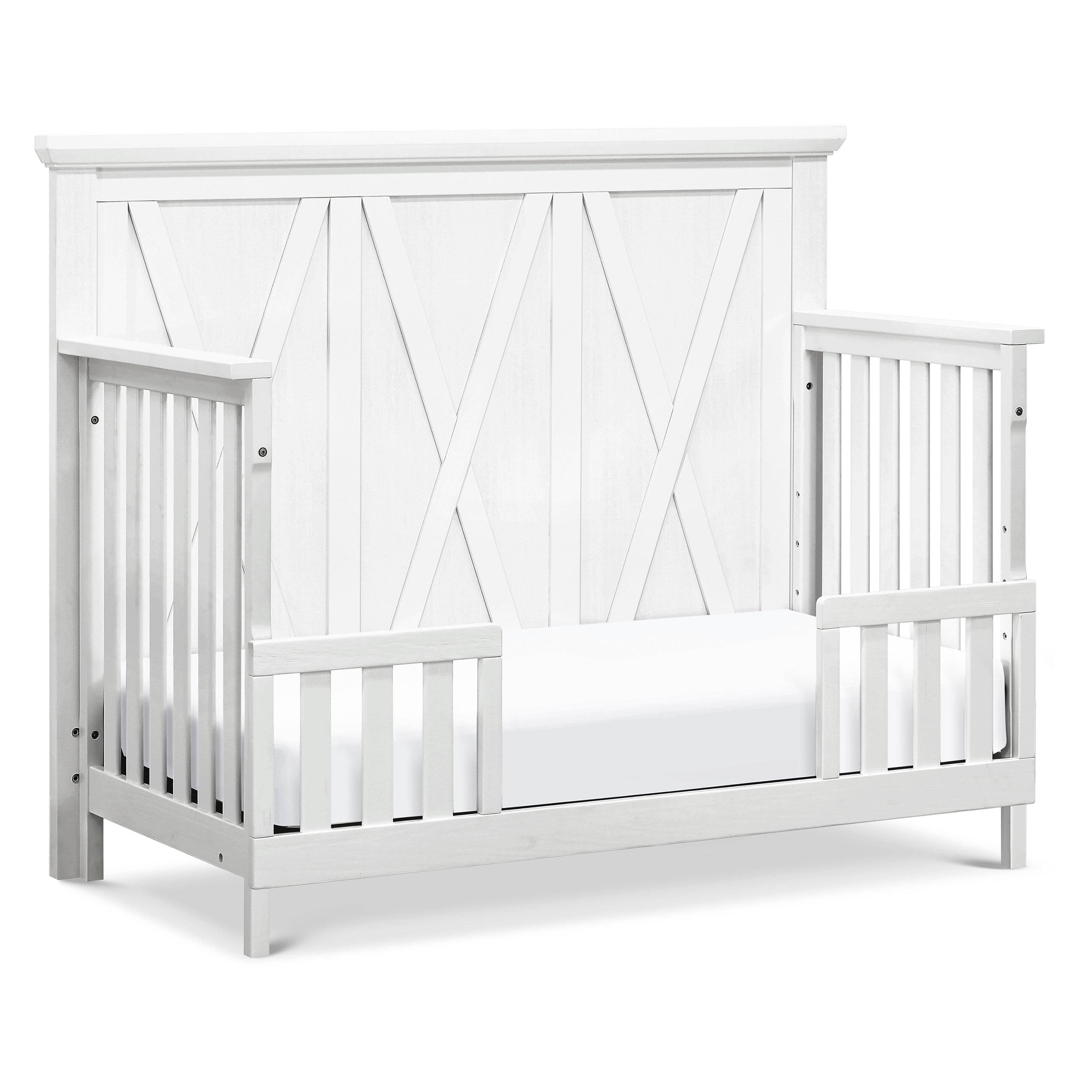 B14501LW,Monogram by Namesake,Emory Farmhouse 4-in-1 Convertible Crib in Linen White