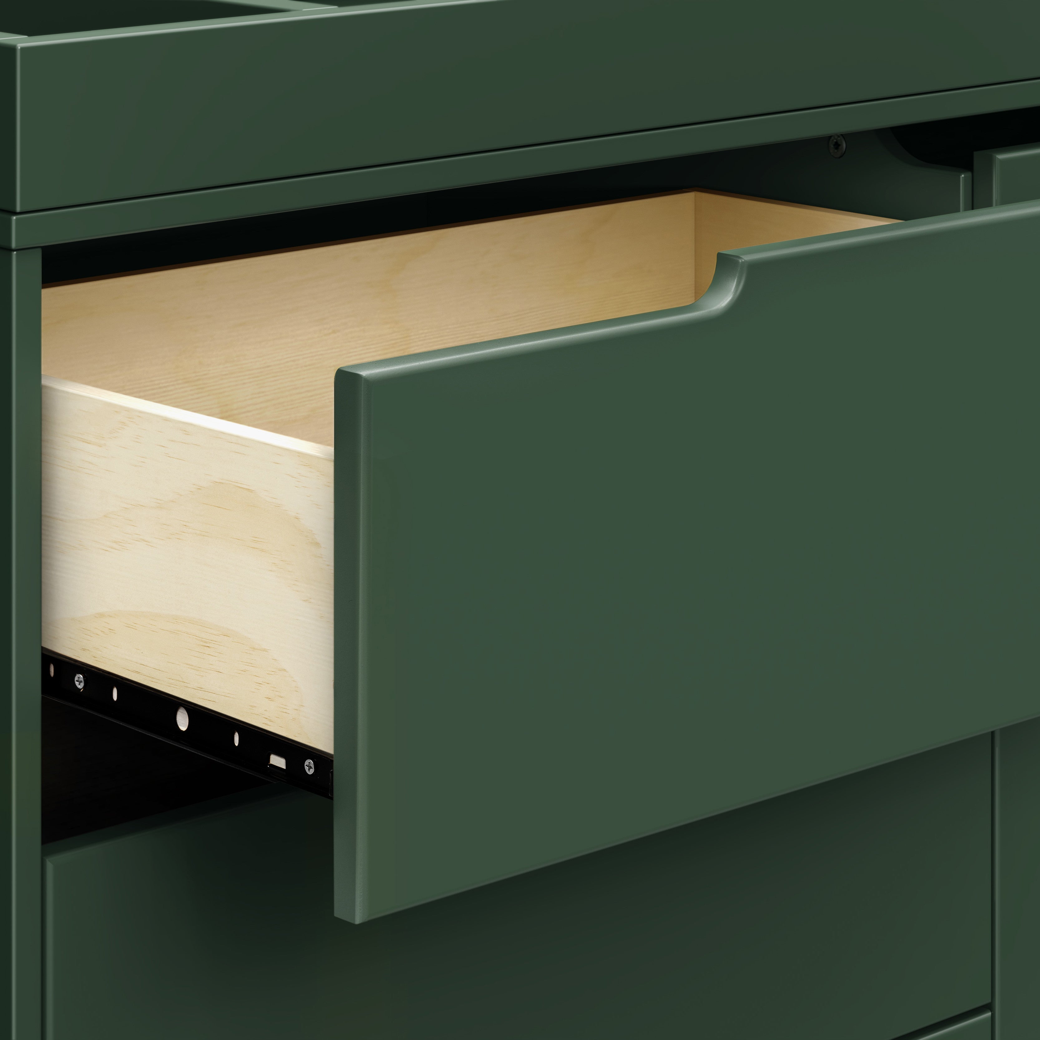 M4223FRGR,Babyletto,Hudson 3-Drawer Changer Dresser w/Removable Changing Tray in Forest Green