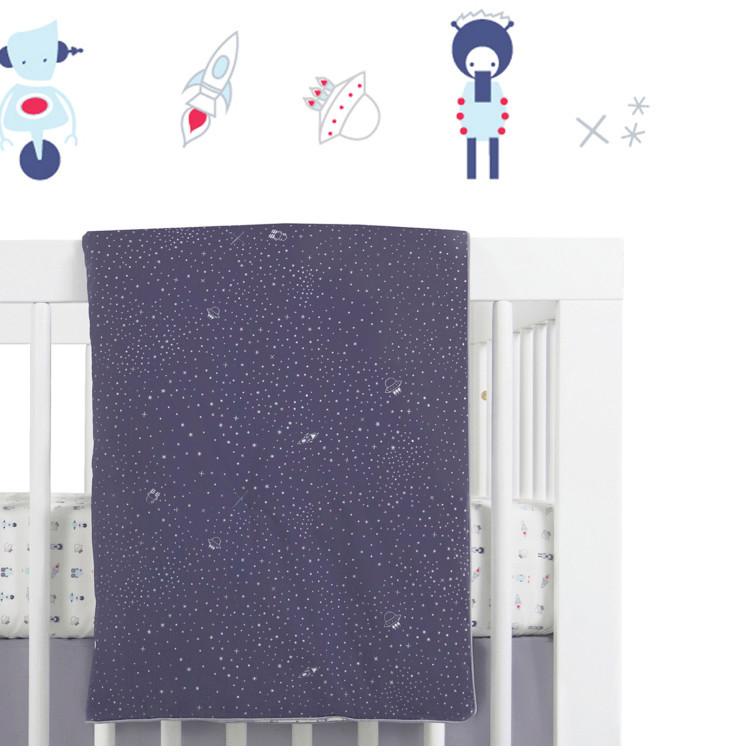 Babyletto Galaxy 5-Piece Set Sheet, Skirt, Play Blanket, Pad Cover & Wall Decal