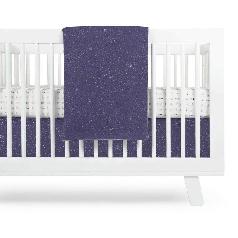 Babyletto Galaxy 5-Piece Set Sheet, Skirt, Play Blanket, Pad Cover & Wall Decal