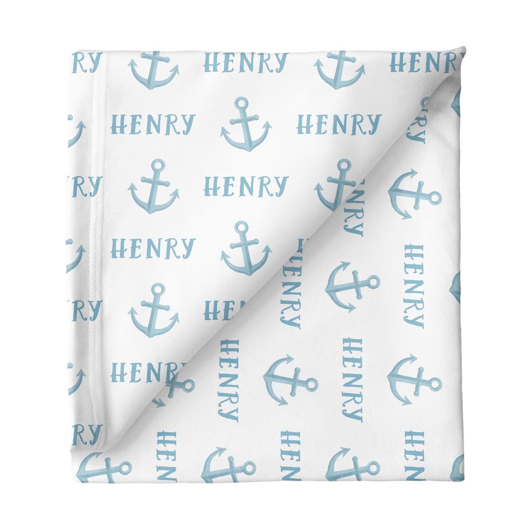Sugar + Maple Large Stretchy Blanket - Anchor Blue