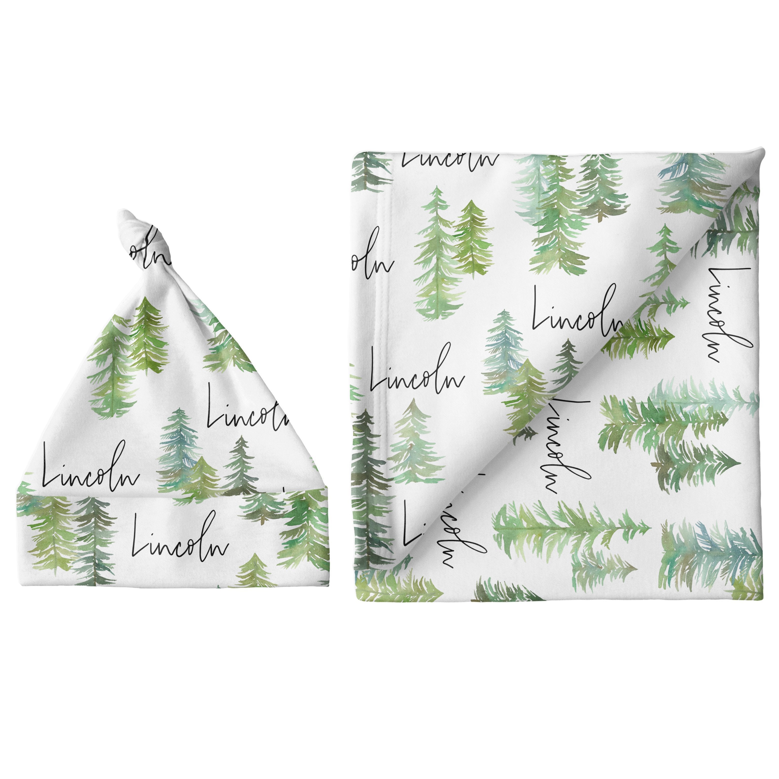 Sugar + Maple Large Blanket & Hat Set - Pine Tree